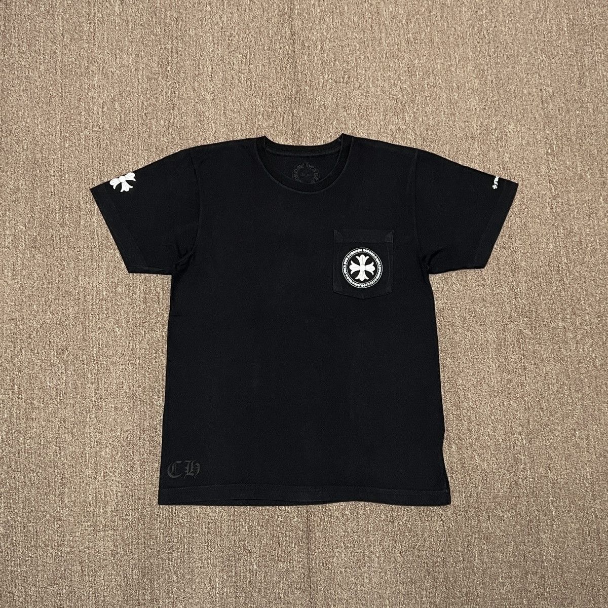 CHROME HEARTS ヴィンテージブラック Tシャツ Chrome Hearts cross Logo Vintage Tee