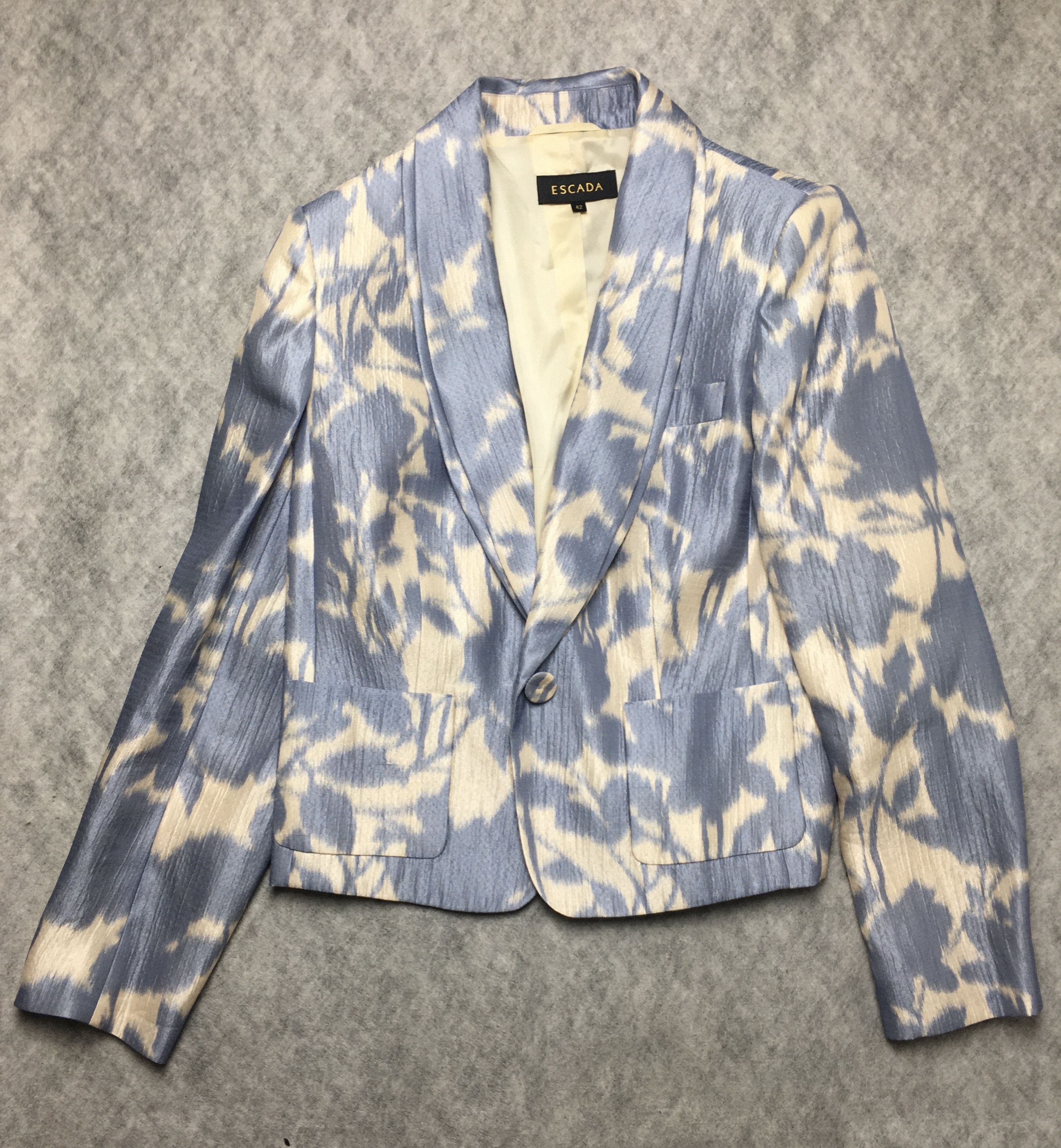 Escada ESCADA Silk Cotton Floral Print Blazer Jacket EU 42 Size L / US 10 / IT 46 - 6 Thumbnail