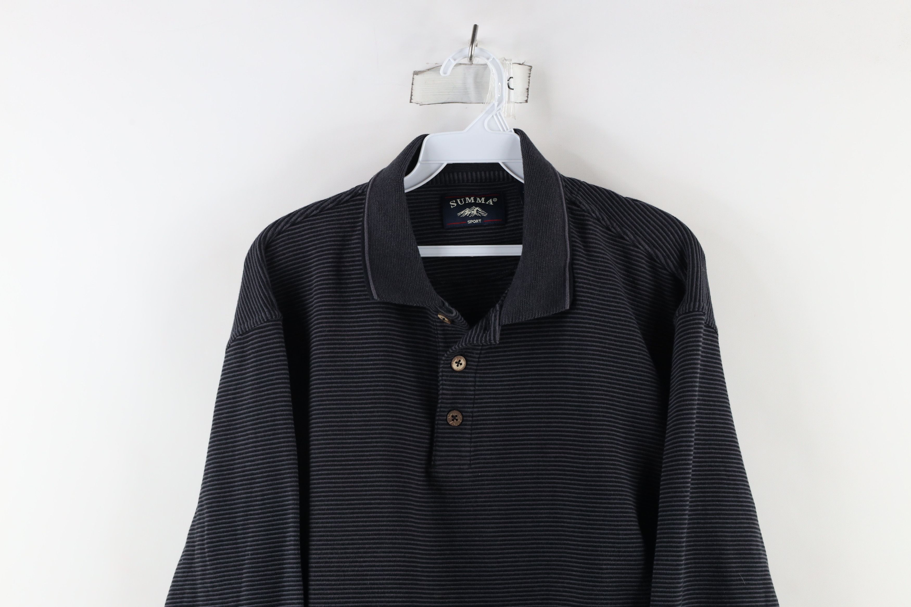 Vintage Vintage 90s Streetwear Ribbed Knit Long Sleeve Rugby Polo Size US XL / EU 56 / 4 - 2 Thumbnail
