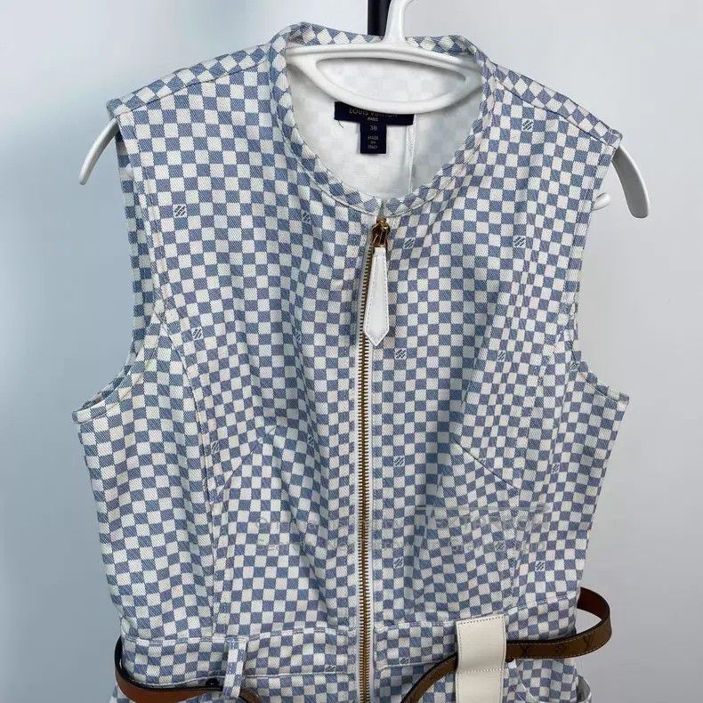 Louis Vuitton Louis Vuitton Denim checkerboard dress Size XS / US 0-2 / IT 36-38 - 2 Thumbnail