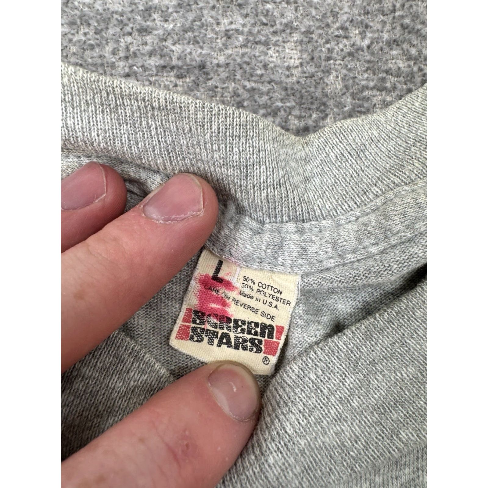 Vintage VINTAGE Hanes Heavyweight 50/50 Top Gun Graphic Tee L Gray Mens 1990s Short Sleeve Cotton Blend Size US L / EU 52-54 / 3 - 3 Thumbnail