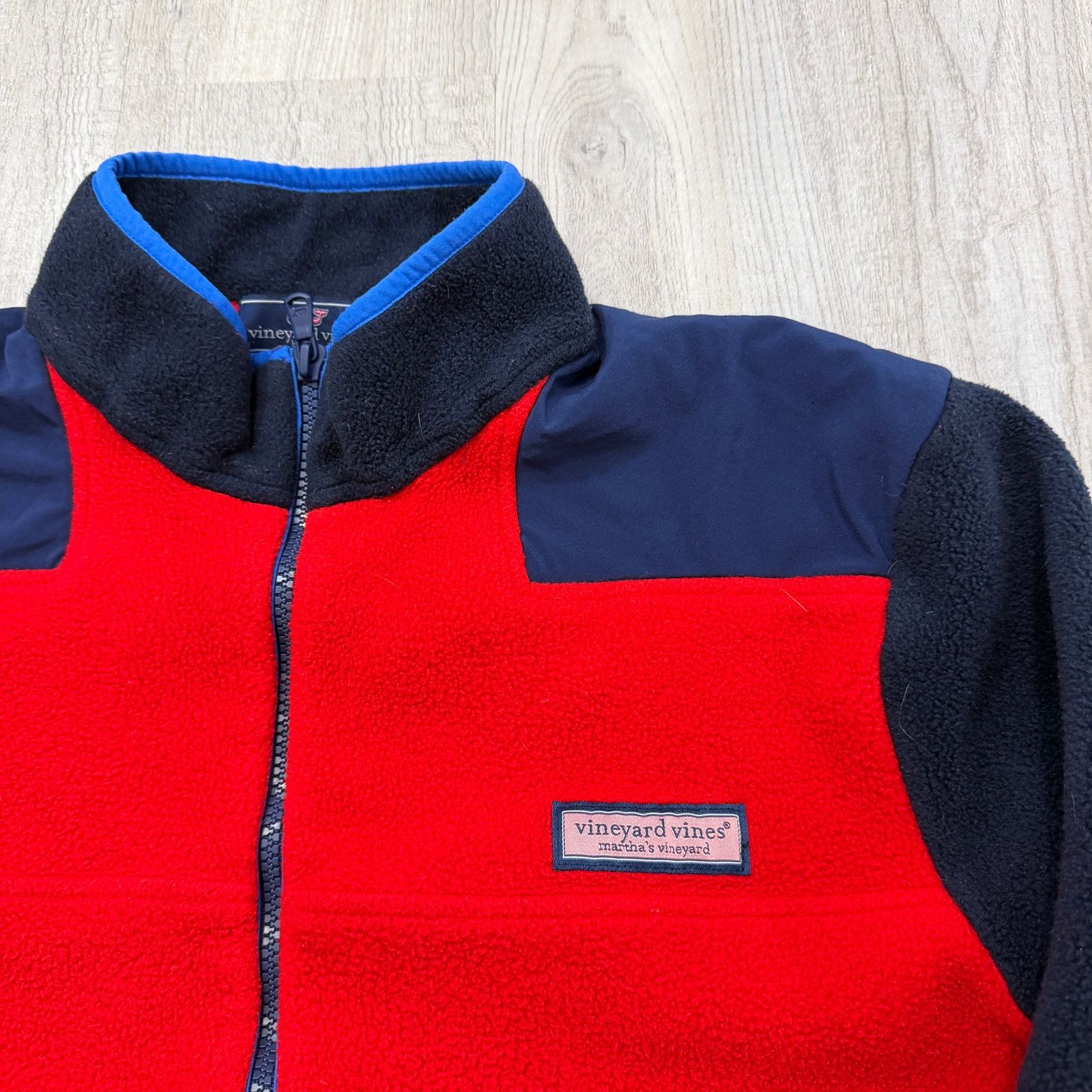 Vineyard Vines Vineyard Vines 1/4 Zip Fleece Men's Medium Red Colorblock Size US M / EU 48-50 / 2 - 3 Thumbnail