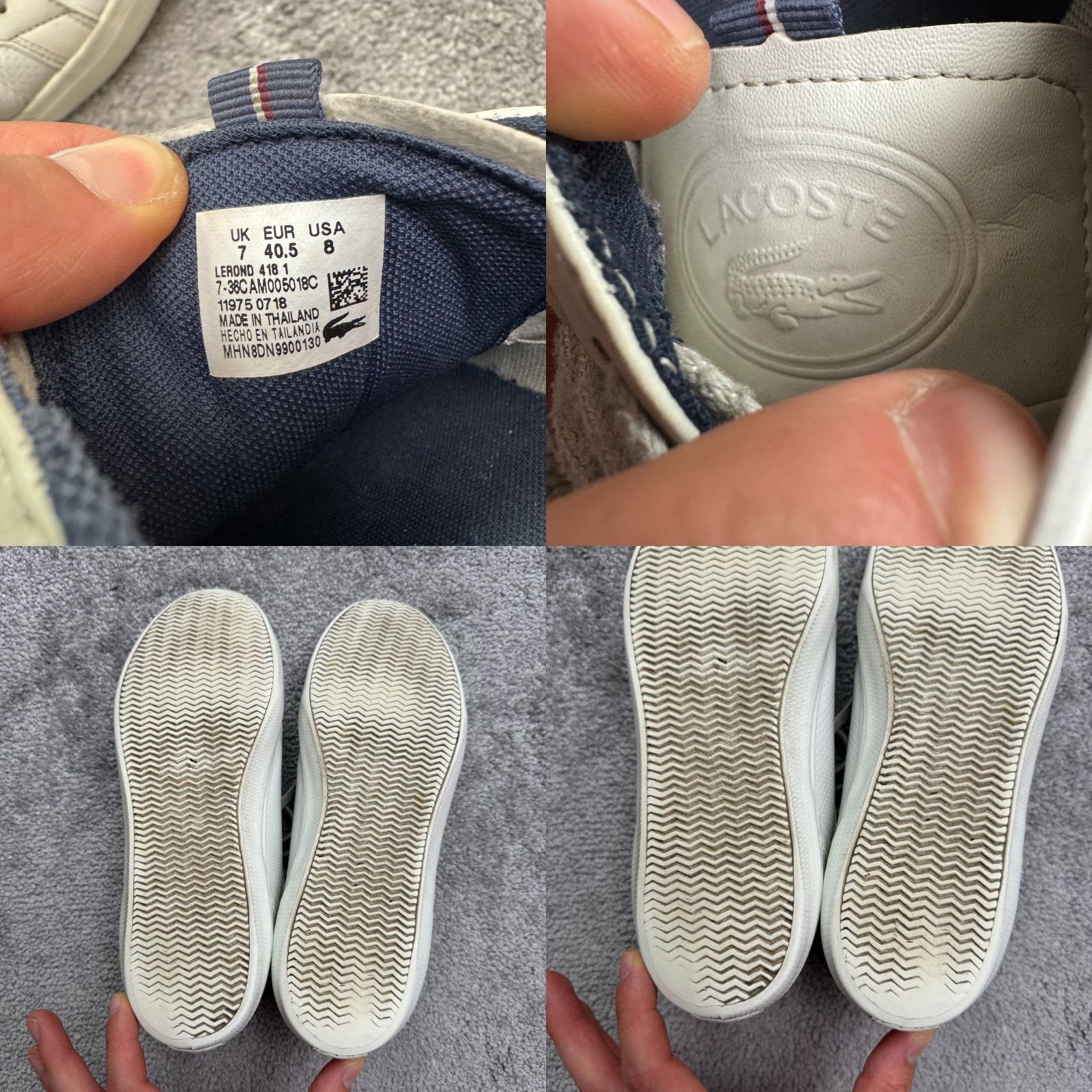 Lacoste Lacoste Lerond 8 Low Top Leather Sneakers Shoes Men 8 White Solid Casual Lace Up Size US M / EU 48-50 / 2 - 9 Thumbnail