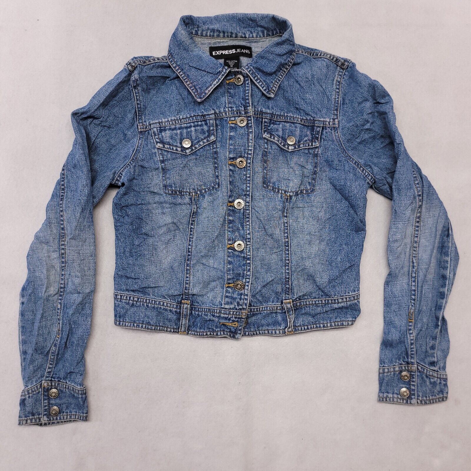 Express Express Jeans Button Up Denim Jean Jacket Womens Size M Blue Size M / US 6-8 / IT 42-44 - 2 Thumbnail