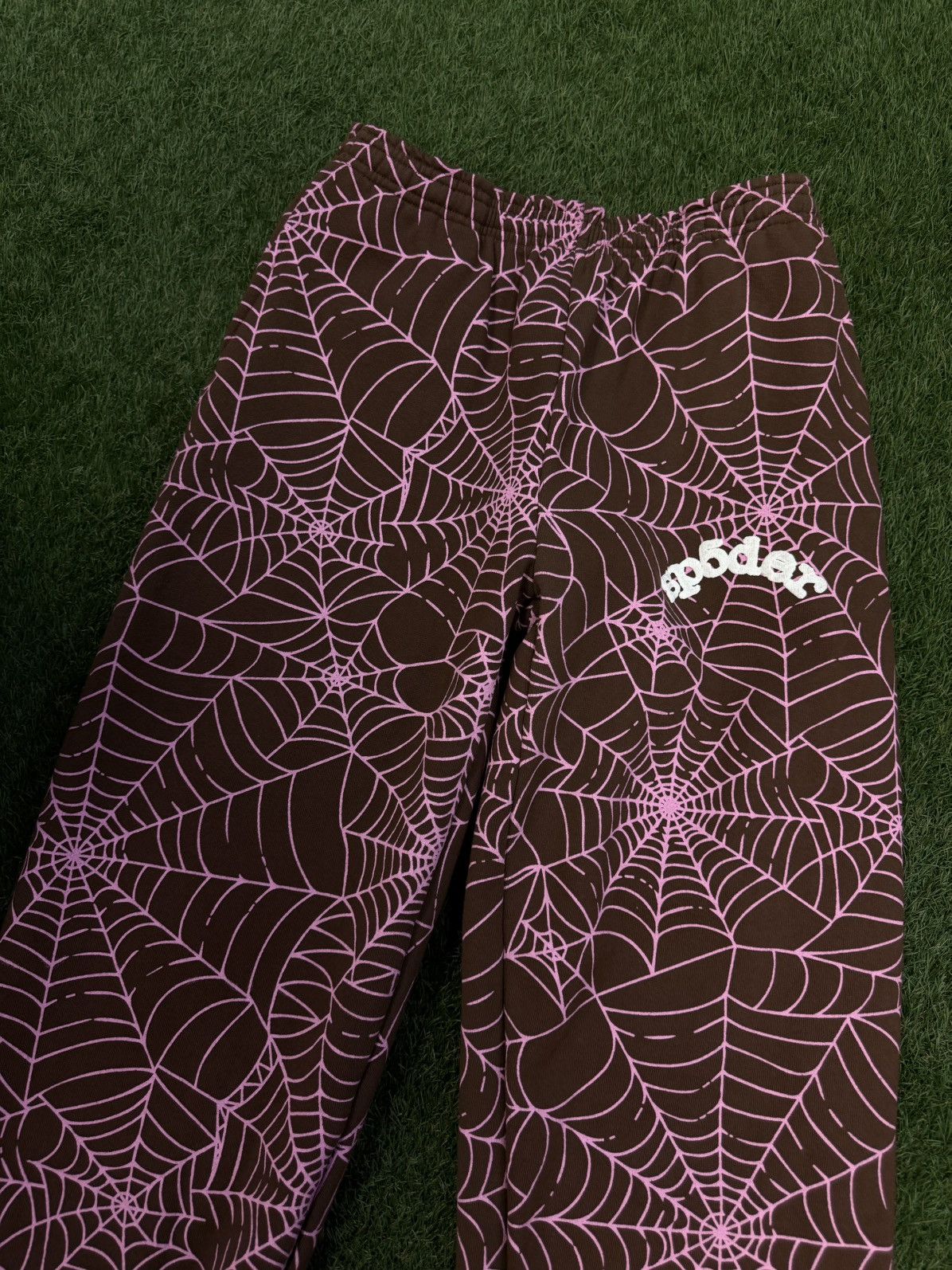 Sp5der Sp5der Worldwide Brown Pink AOP WEB Sweatpants M (NEW) Size US 32 / EU 48 - 4 Thumbnail