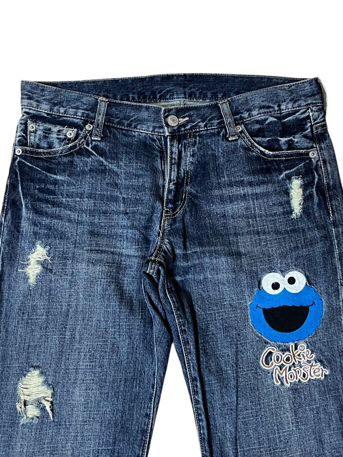 Cartoon Network VINTAGE Y2K SESAME STREET EMBROIDERY LOGO 2007 JEANS Size US 32 / EU 48 - 6 Thumbnail
