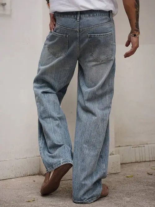 Jean RIPPED washed VIntage 90s retro jeans Size US 32 / EU 48 - 3 Thumbnail