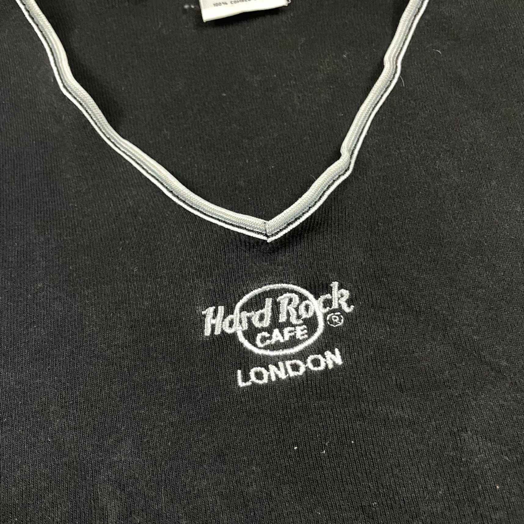 Hard Rock Cafe VINTAGE Hard Rock Cafe T Shirt Womens L Black V-Neck 100% Cotton Casual Retro Slim Womens Size L / US 10 / IT 46 - 3 Thumbnail