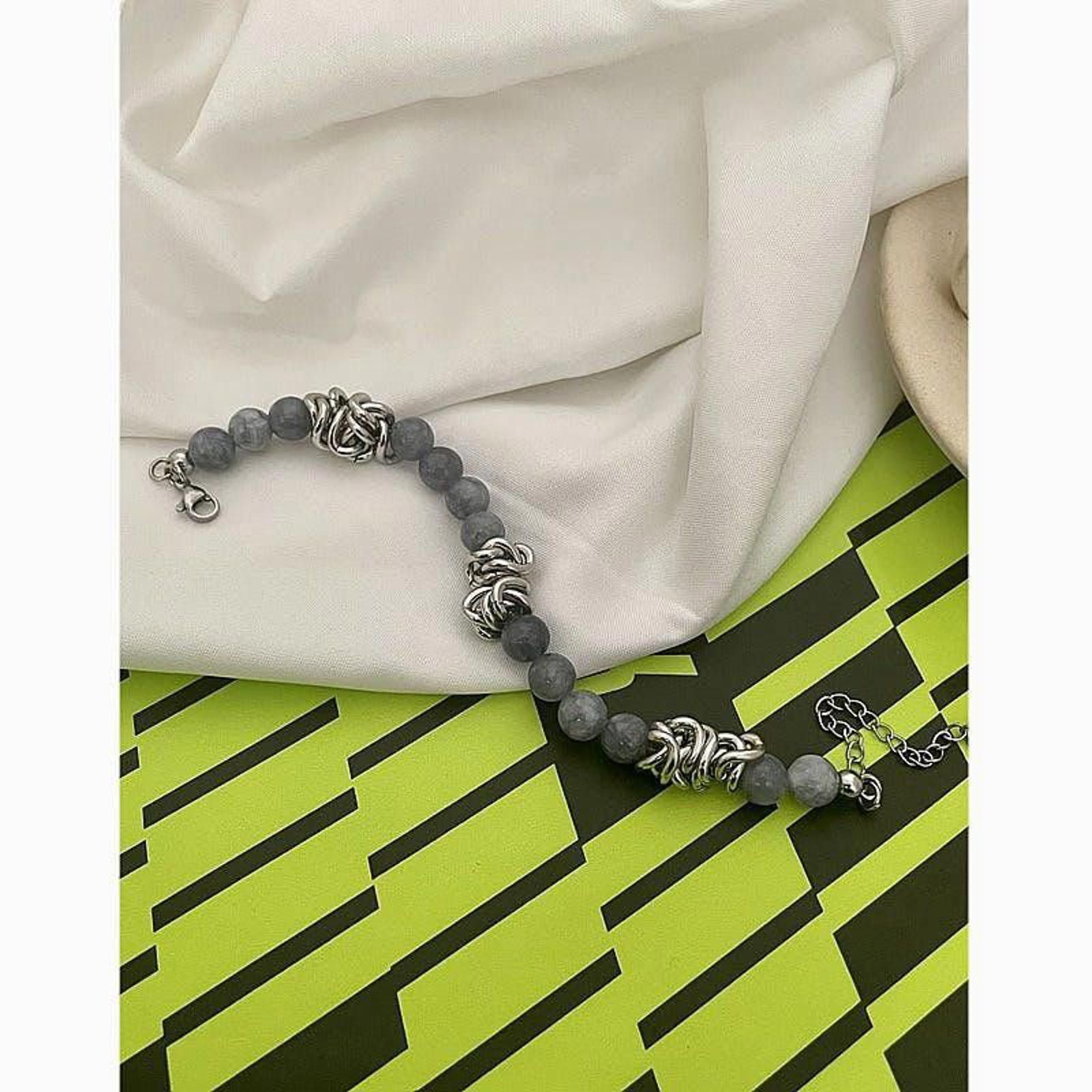 Jewelry Blue Bared Chain Pearl Bracelet Size ONE SIZE - 3 Thumbnail