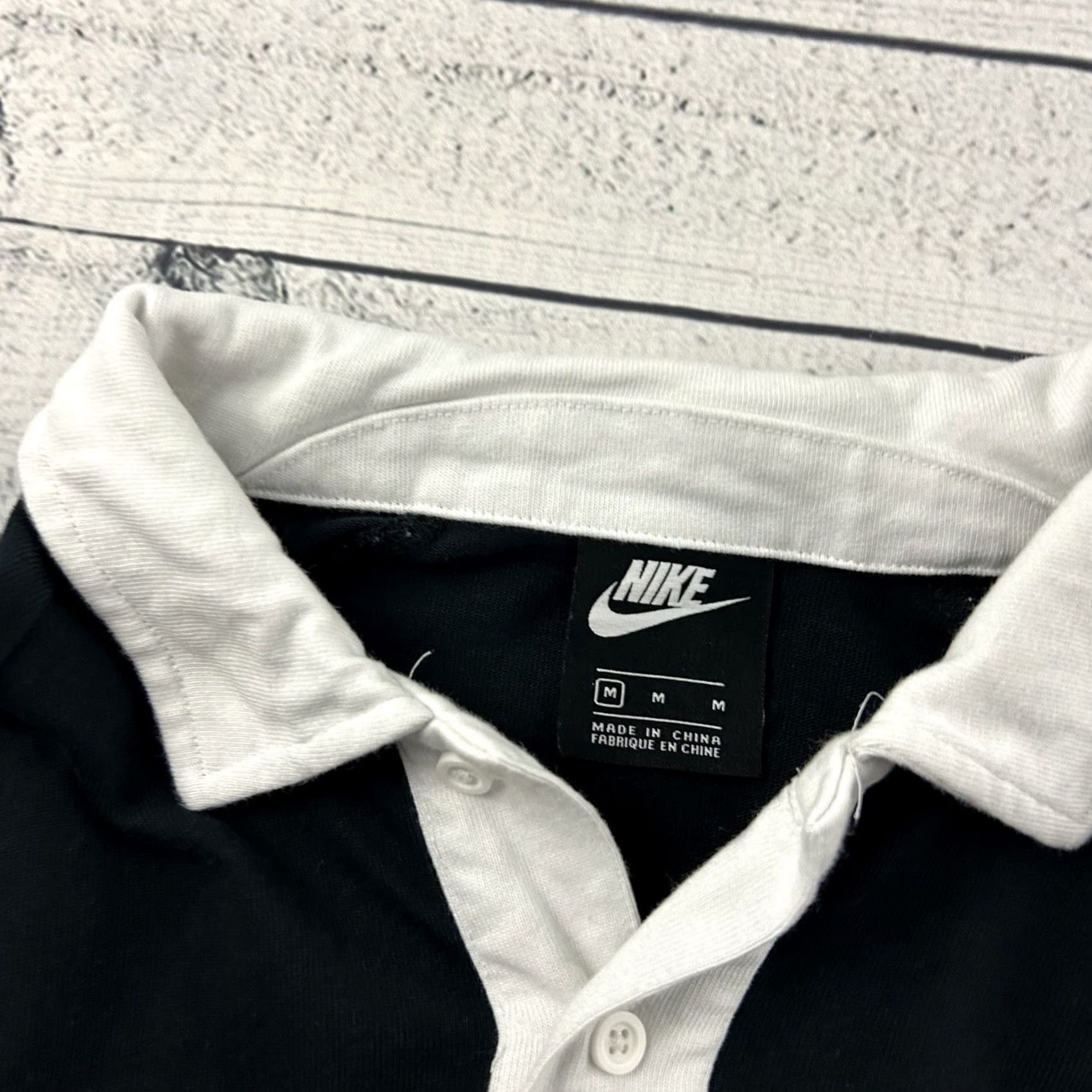 Nike Nike Swoosh Long Sleeve Button Front Rugby Shirt Mens Medium Black Size US M / EU 48-50 / 2 - 2 Thumbnail