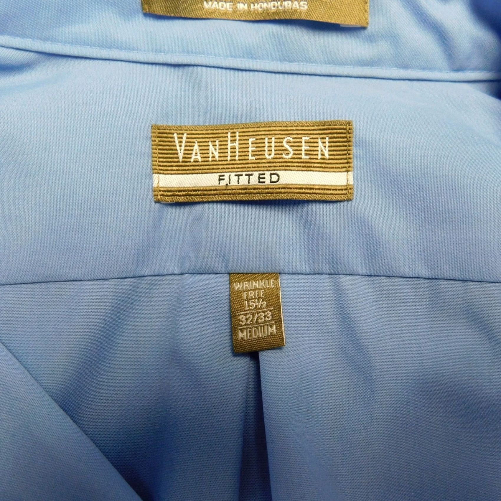 Van Heusen Van Heusen Men's Long Sleeve Button-Up Shirt Medium Blue Fitted Classic Preppy Size US L / EU 52-54 / 3 - 3 Thumbnail