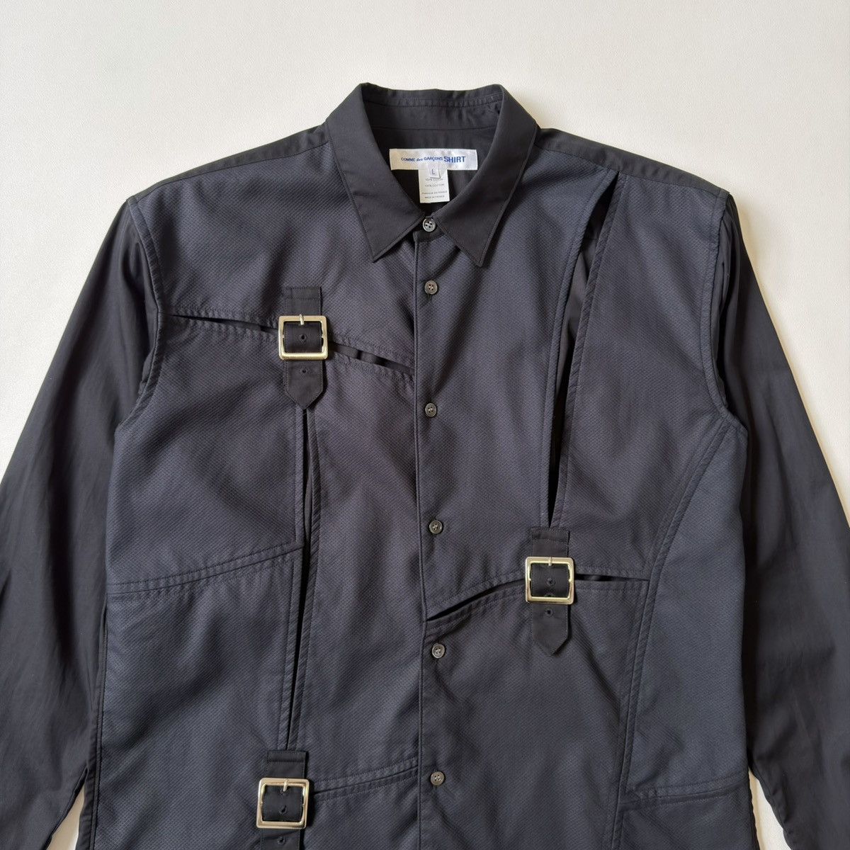 Comme des Garcons Black Patch Work Bondage Strap Shirt Size US M / EU 48-50 / 2 - 7 Thumbnail