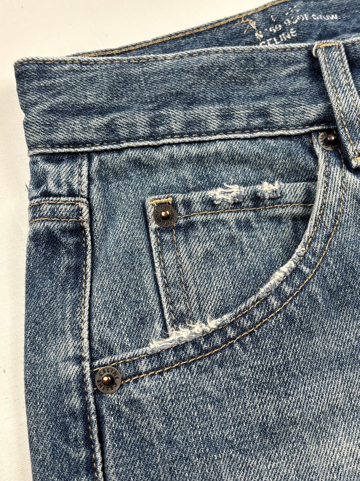 Celine Hedi Slimane - S/S 2020 Union Washed Flared Jeans Size 27" / US 4 / IT 40 - 7 Thumbnail