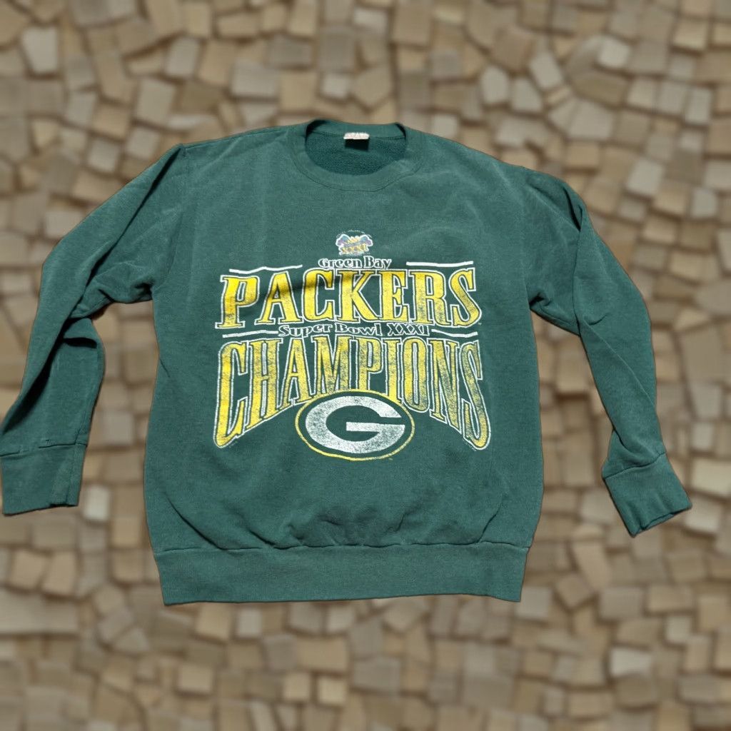 Delta VINTAGE Delta Sweater Men's Large Wisconsin Green Bay Packers NFL Team Apparel Sweater Pullover Crew Neck Green Cotton Regular Size US L / EU 52-54 / 3 - 1 Thumbnail