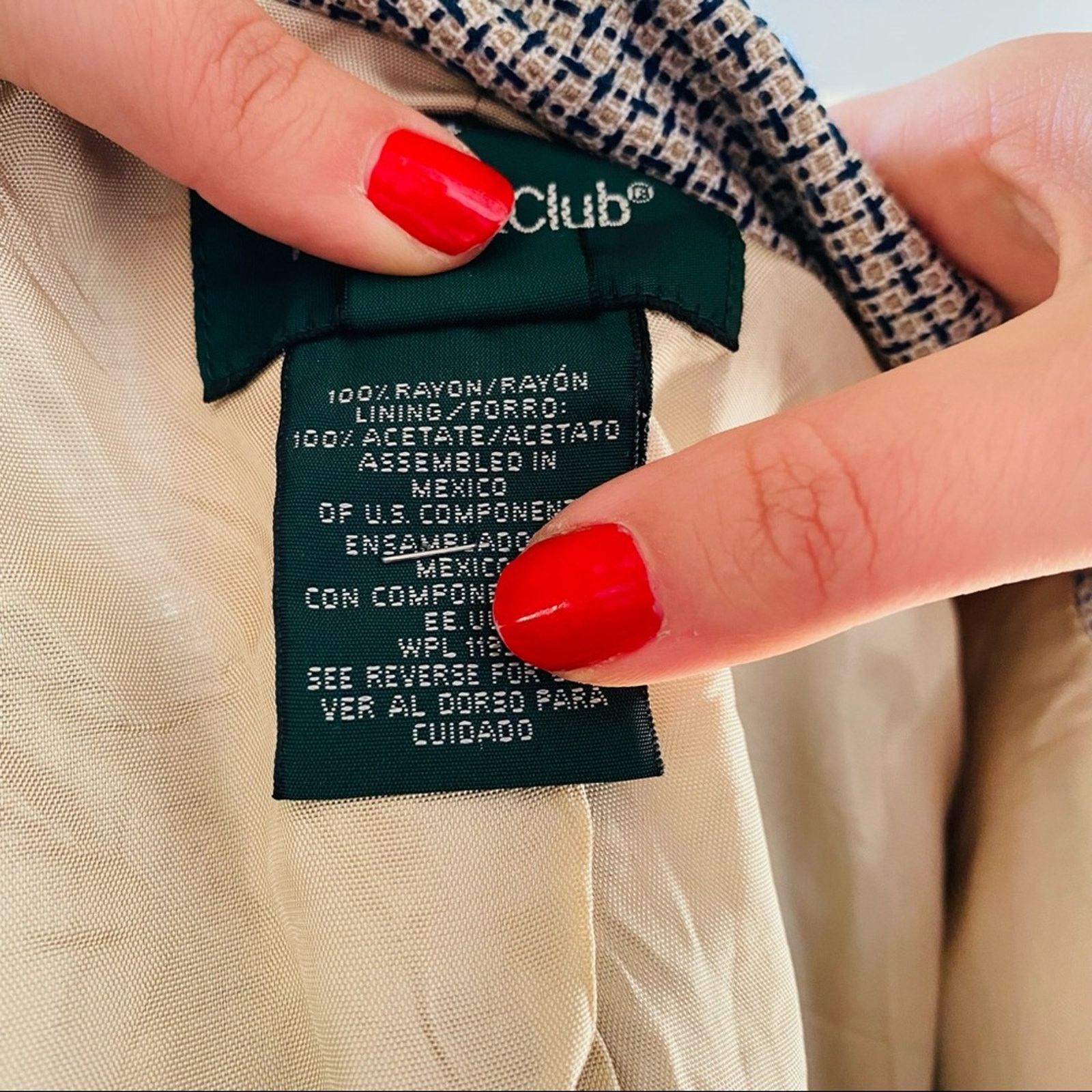 Vintage VINTAGE HUNT CLUB White Grey Plaid Checked Blazer Jacket 8 Size M / US 6-8 / IT 42-44 - 8 Thumbnail
