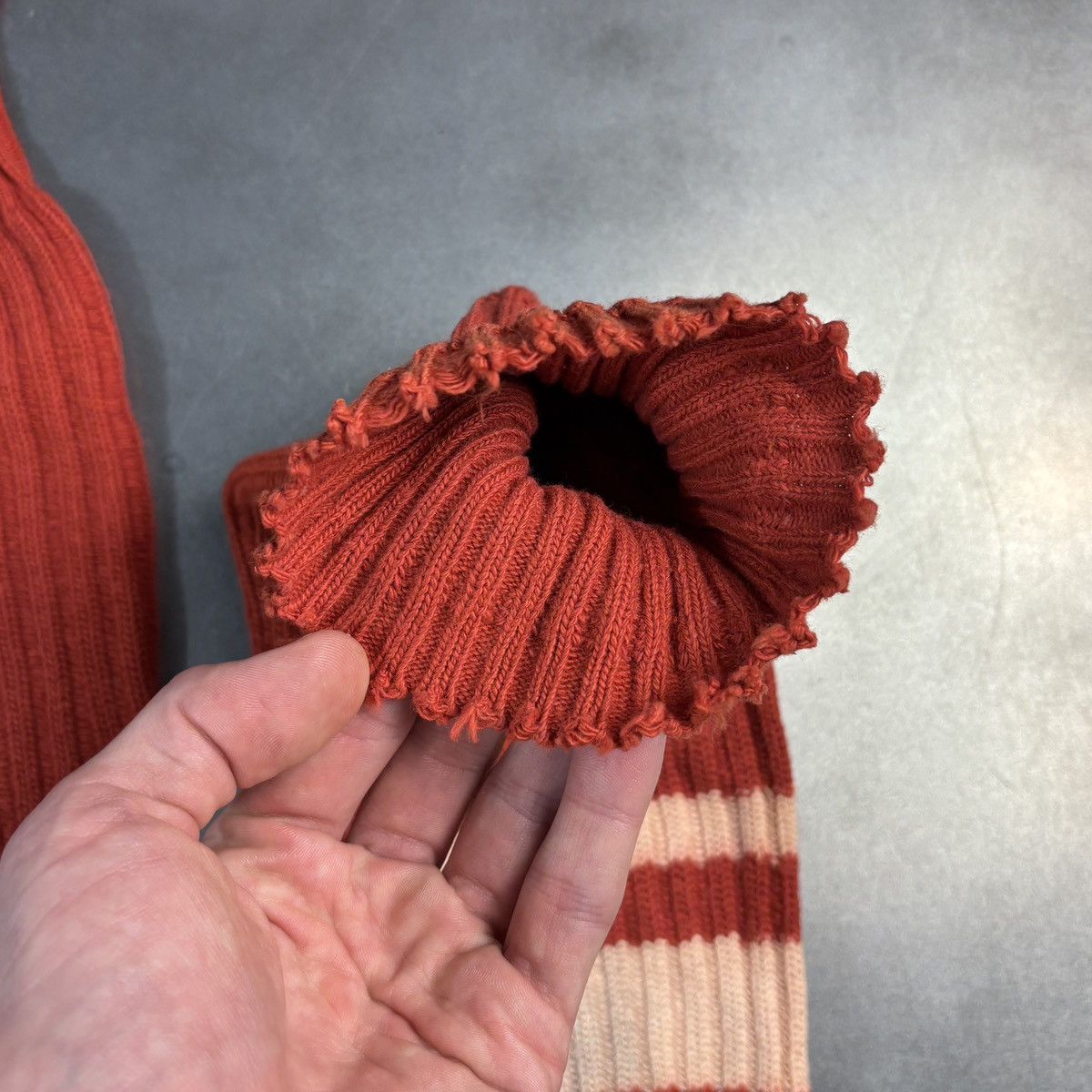 Vintage 1930s Vintage Baseball Socks Striped Wool Stirrup Tube Warm Size ONE SIZE - 5 Thumbnail