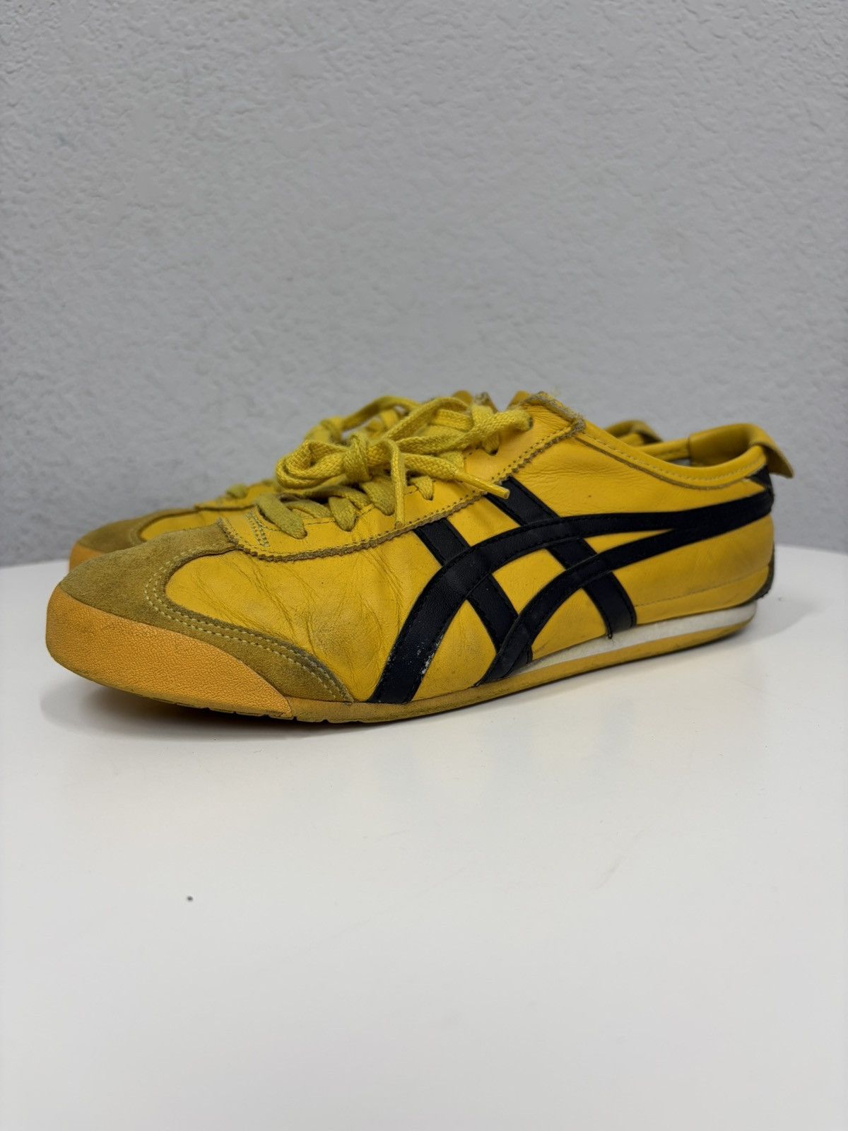 Asics Onitsuka Tiger Mexico 66 Yellow Black Leather Sneakers Y2K Size US 9 / EU 42 - 4 Thumbnail