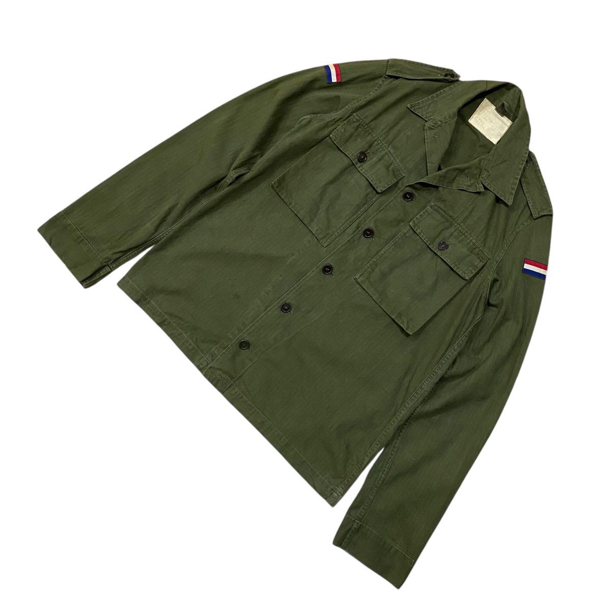 ☀️Vintage Dutch Army HBT field jacket in olive green