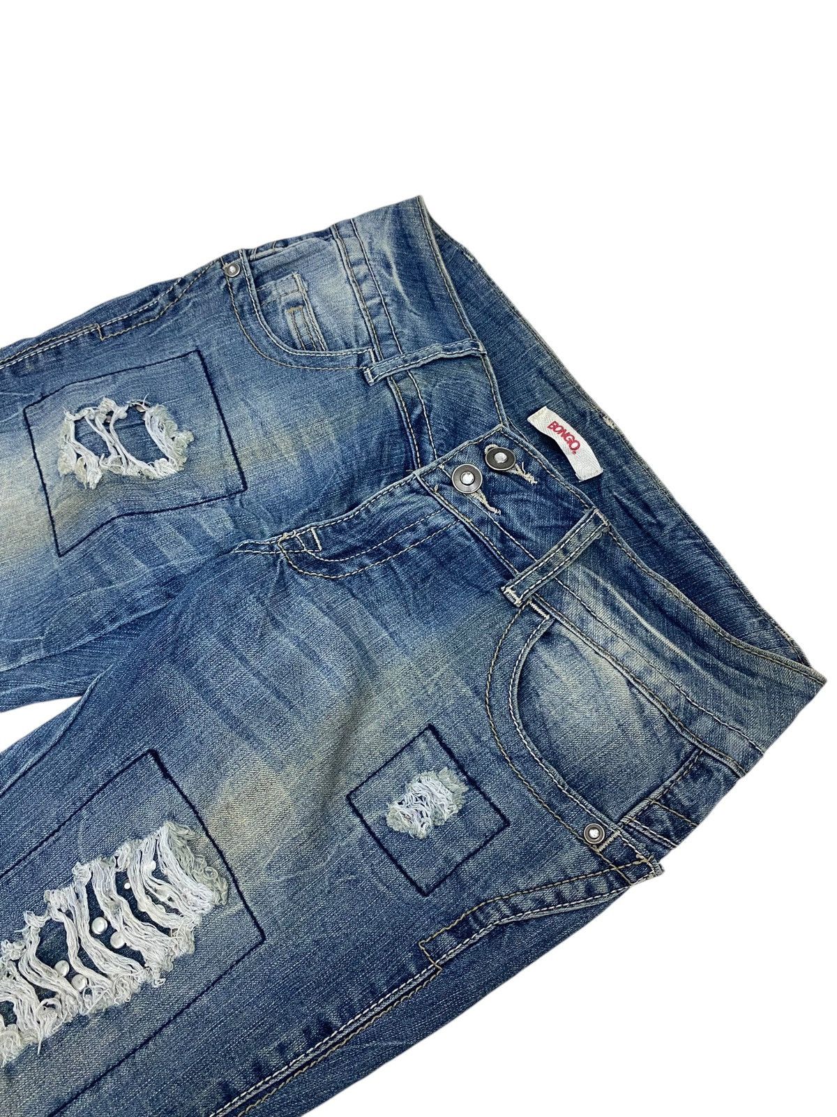 If Six Was Nine × Japanese Brand × Le Grande Bleu (L.G.B.) Flare Bongo Denim Japan Mud Washed Distress Emblishh Clawn Size US 31 - 8 Thumbnail
