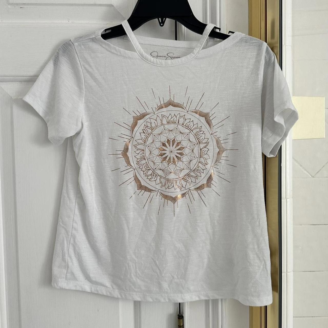 Designer Jessica Simpson Women's White and Multi Tshirt Size XS / US 0-2 / IT 36-38 - 1 Thumbnail