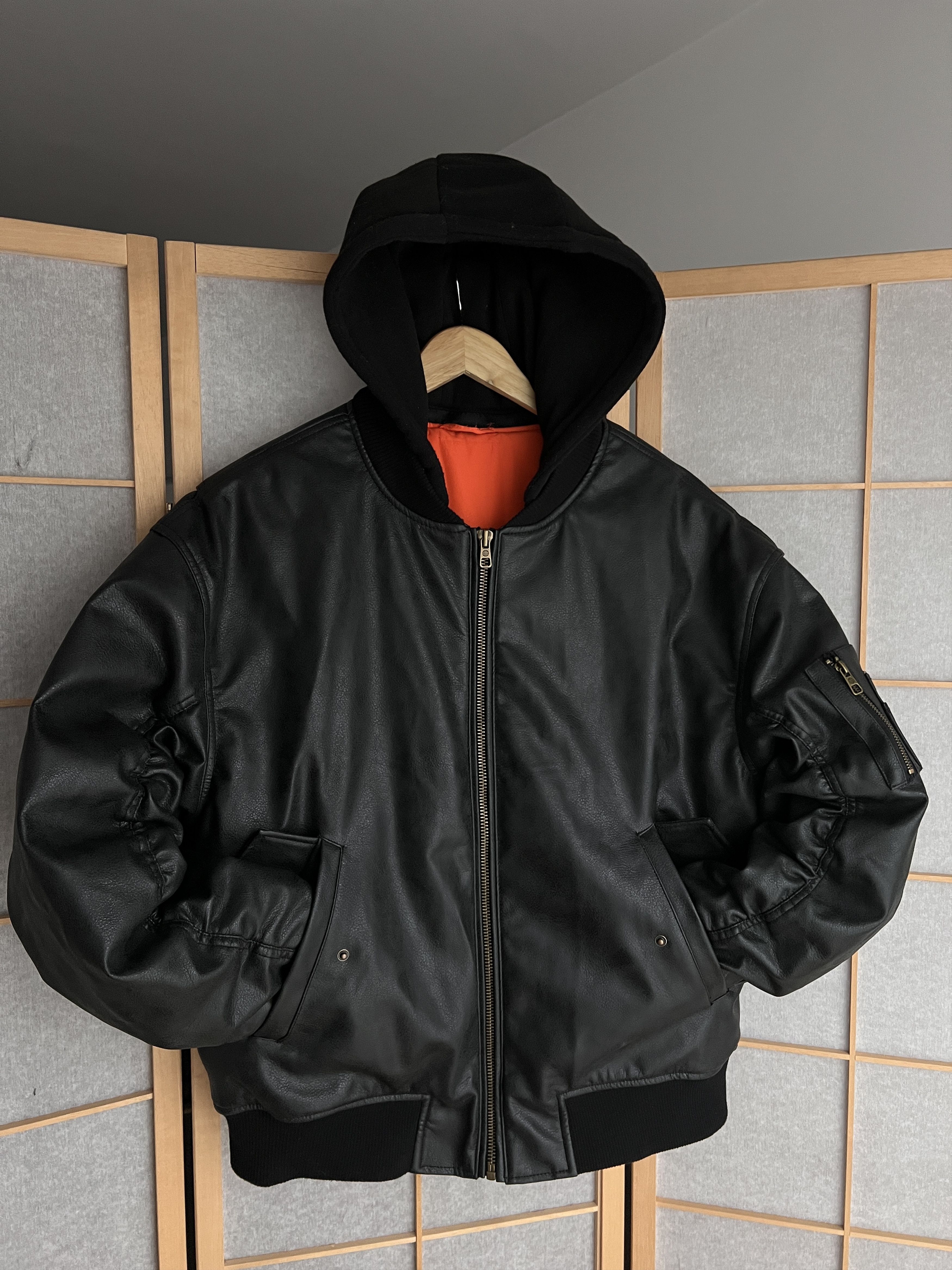 Hysteric Glamour MA-1 leather bomber jacket y2k baggy opium boxy flyer army Size US L / EU 52-54 / 3 - 3 Thumbnail