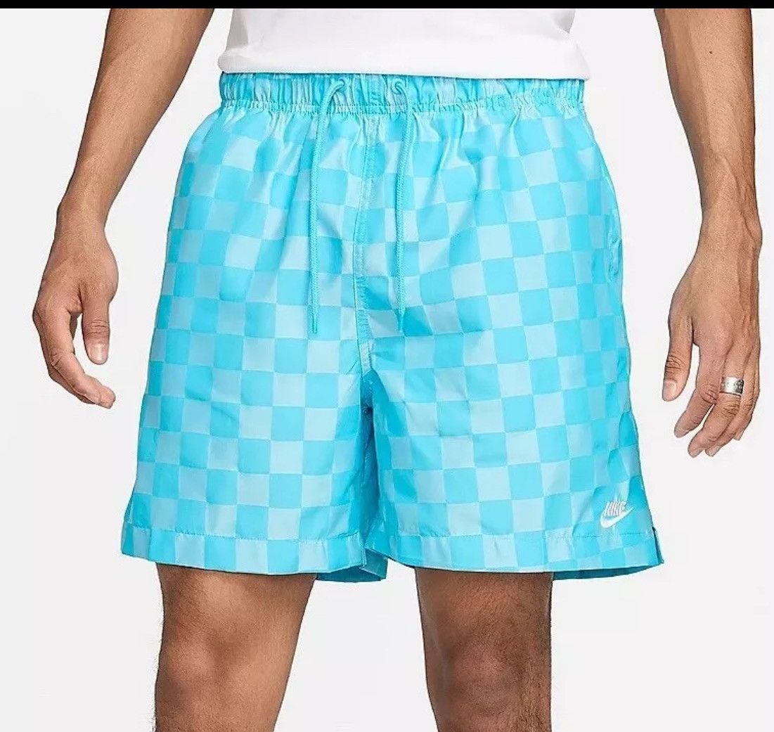 Nike Nike Men's Checkers Club Flow Short, Woven Bright Blue, Size US 32 / EU 48 - 5 Thumbnail
