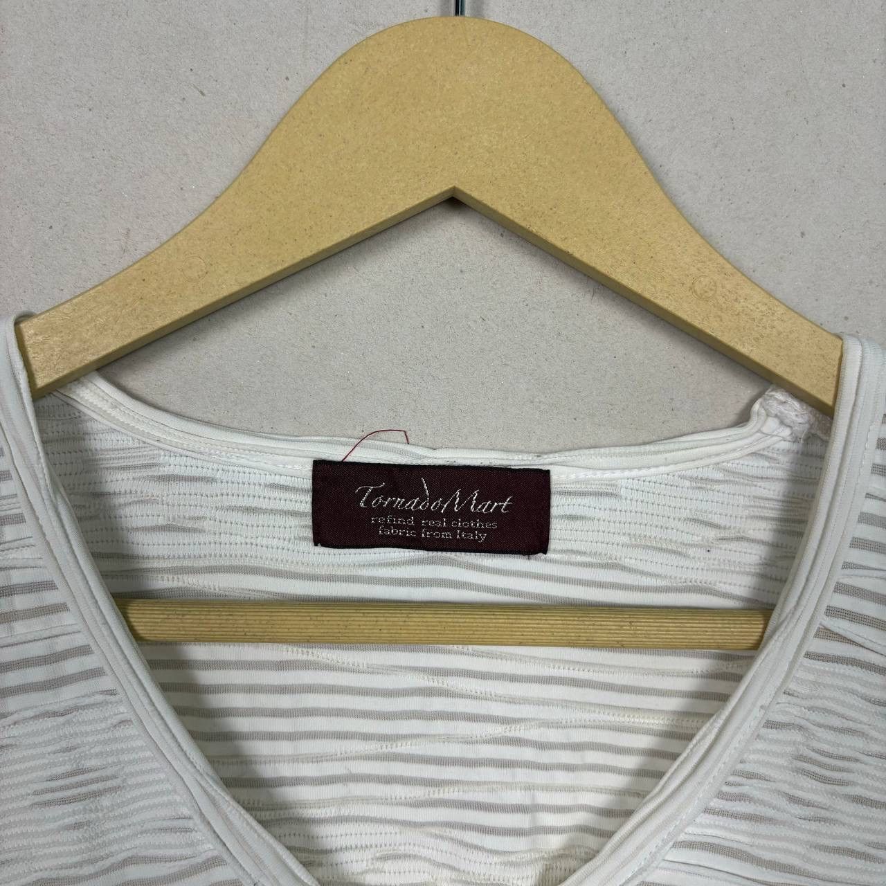 Tornado Mart Tornado Mart Italian Fabric 3D Striped Burnout Tee Archive M Size US M / EU 48-50 / 2 - 4 Thumbnail