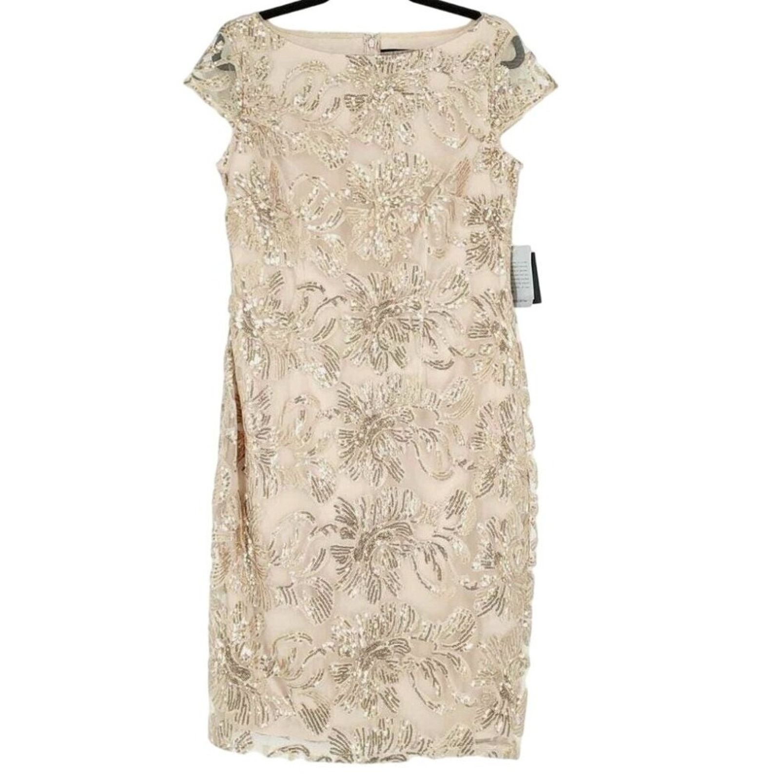 Emiliano Rinaldi Marina Rinaldi Sequin Embroidered Cocktail Sheath Dress 10 Size L / US 10 / IT 46 - 1 Thumbnail