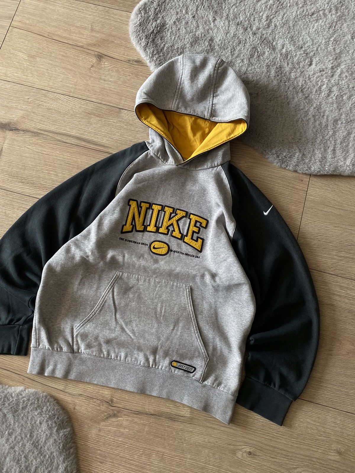 Nike × Vintage NIKE DOUBLE SWOOSH BIG LOGO BOXY DRILL Y2K VINTAGE HOODIE Size US S / EU 44-46 / 1 - 2 Thumbnail