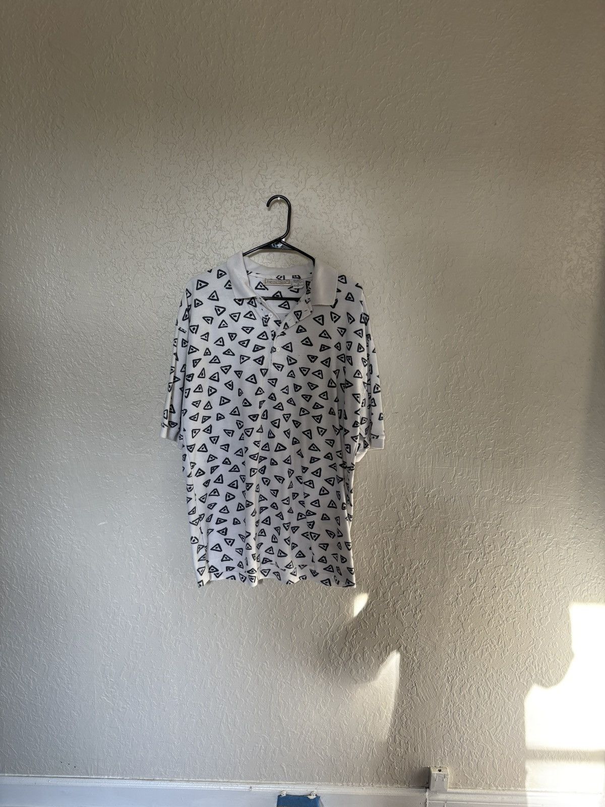 Bugle Boy Vintage Bugle Boy Triangle Print Polo Shirt (90s) Size US XL / EU 56 / 4 - 1 Thumbnail