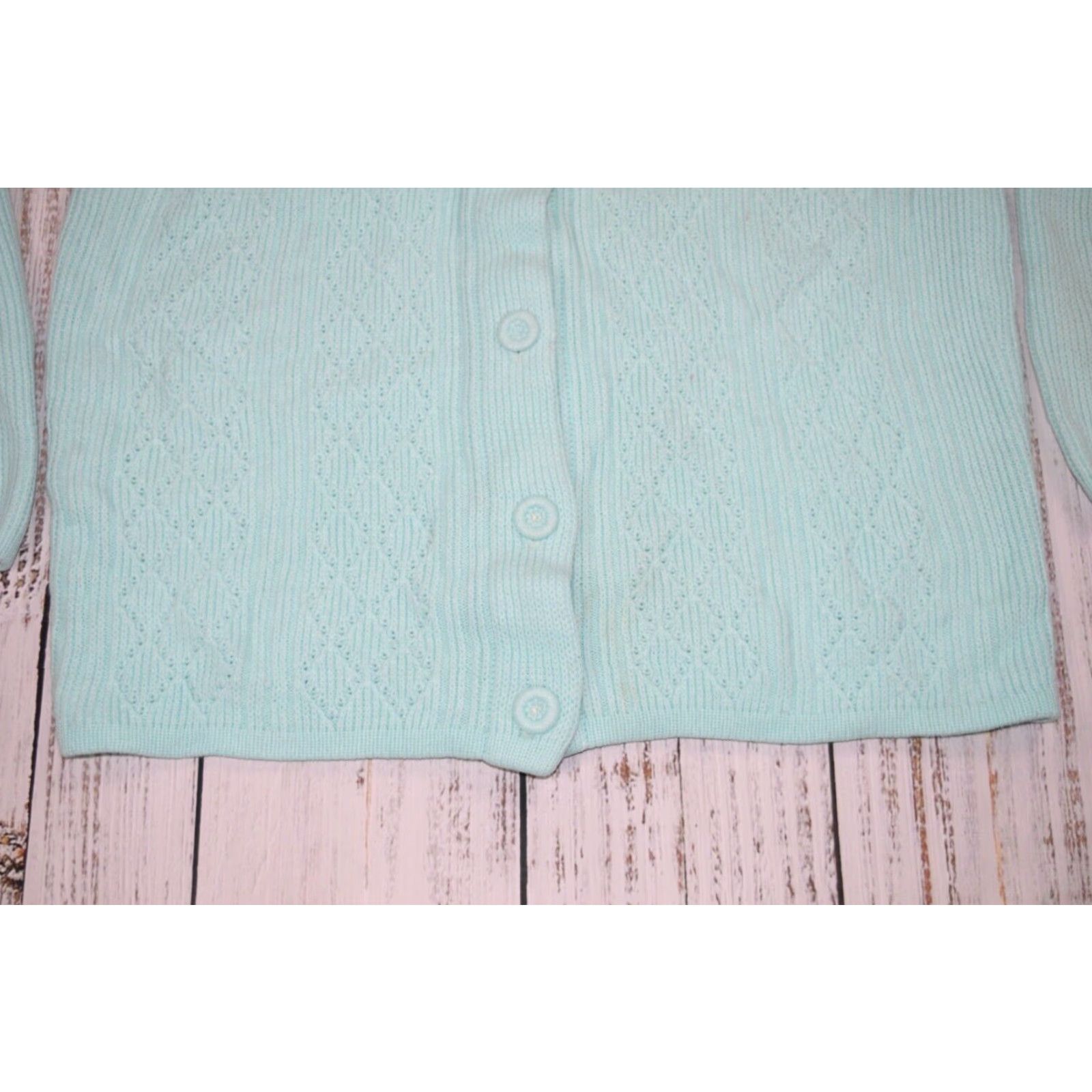 Vintage VINTAGE Full Fashioned Cardigan 1960s Women’s L Seafoam Green Chunky-Knit Casual Menswear Size L / US 10 / IT 46 - 3 Thumbnail