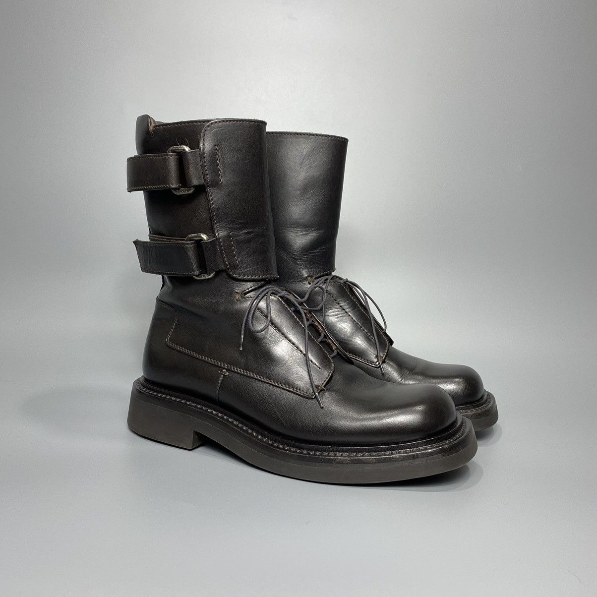 Prada FW99 Double Strapped Square Toe Boots (RUNWAY) Size US 6 / EU 39 - 3 Thumbnail