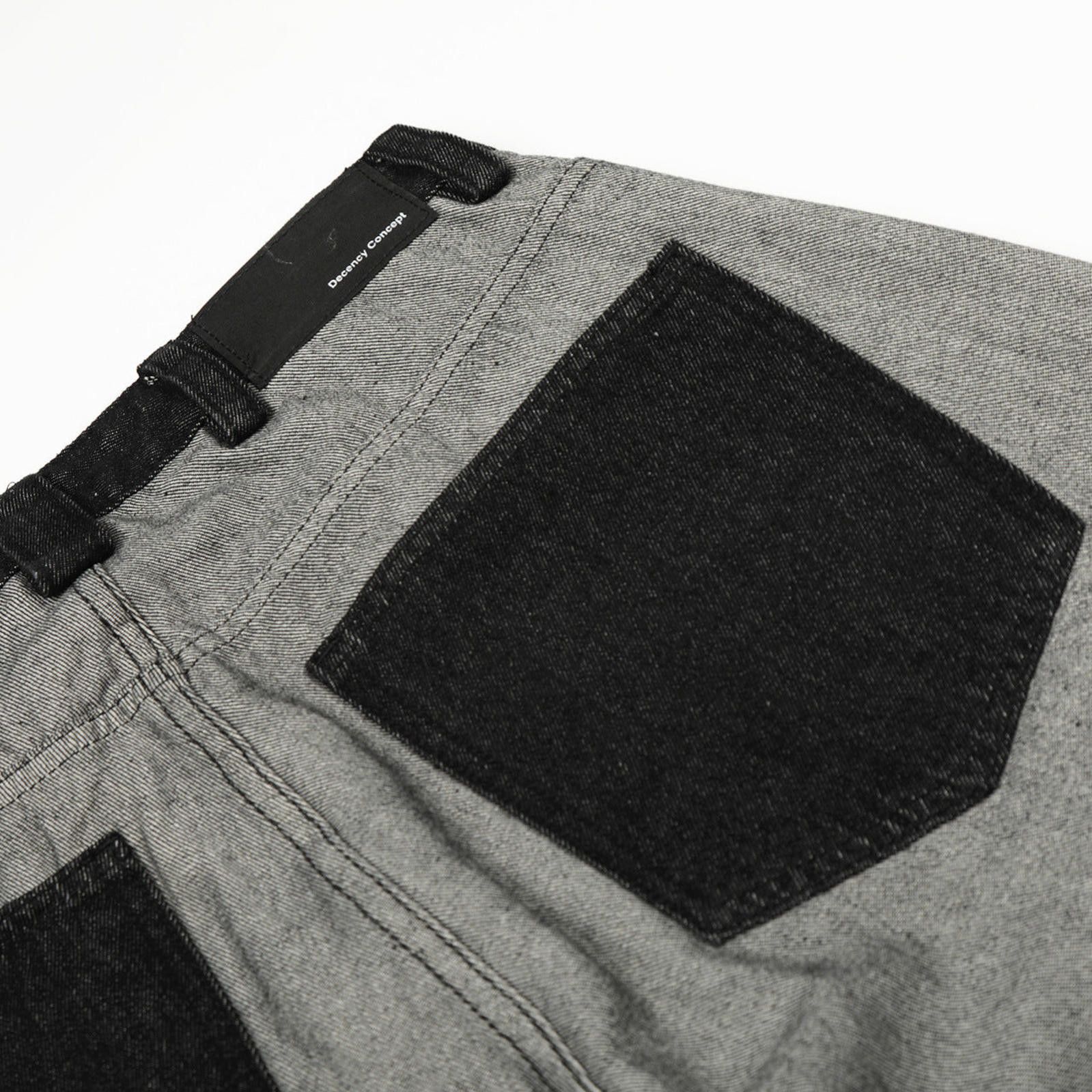 Japanese Brand Gray Black Wide Leg Denim Jeans, Graphic Patch Jeans Size US 30 / EU 46 - 3 Thumbnail
