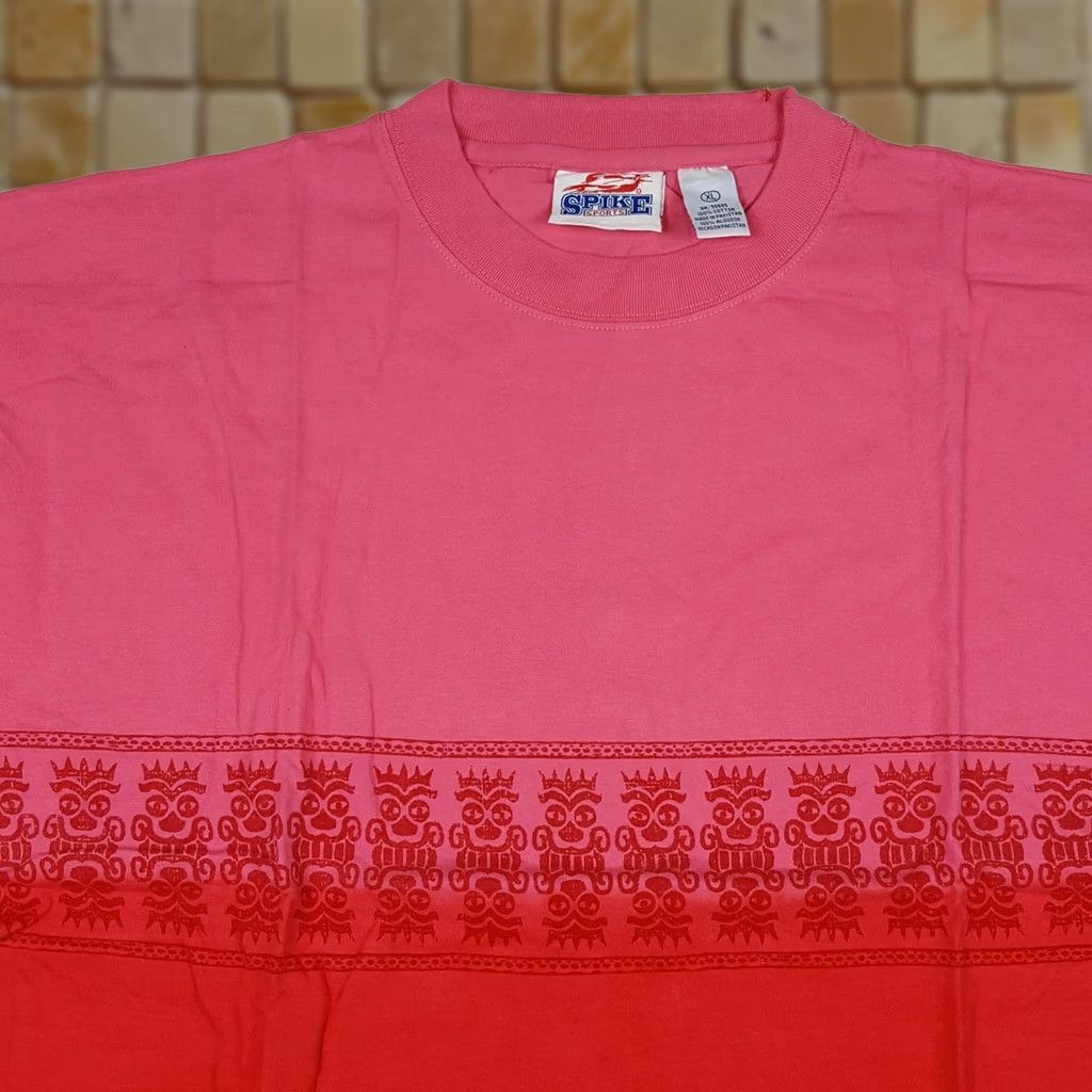 Vintage VINTAGE 90s Pink Tribal Tie-Dye Men's XL Hawaiian Aztec Sports T Shirt Size US XL / EU 56 / 4 - 1 Thumbnail