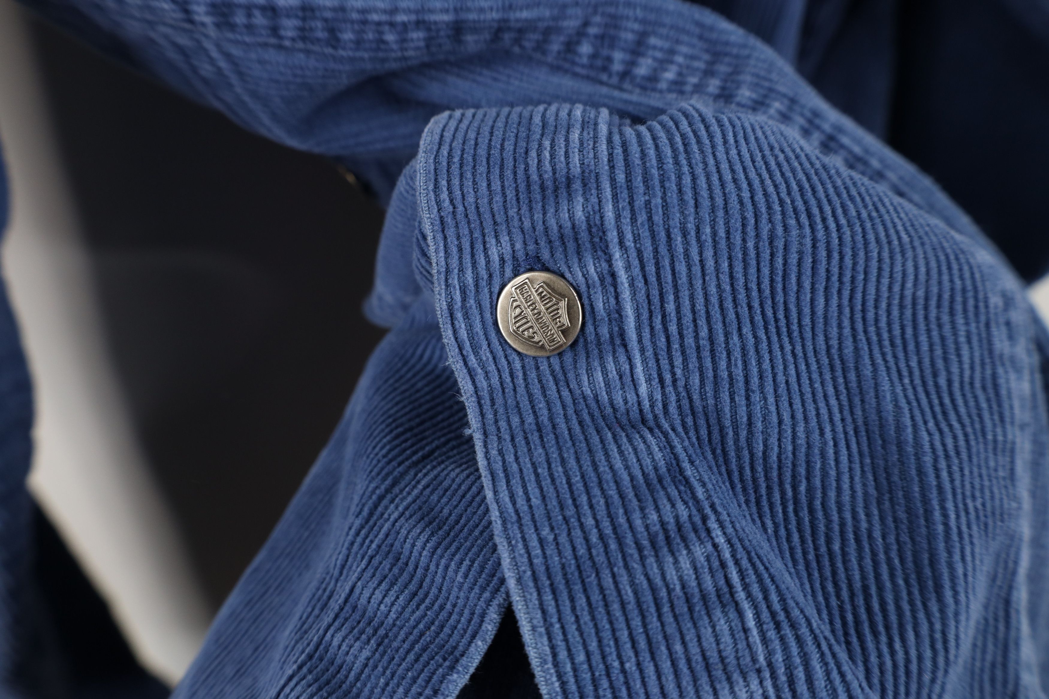 Harley Davidson Vintage 90s Harley Davidson Baggy Corduroy Button Shirt Size US XXL / EU 58 / 5 - 11 Thumbnail