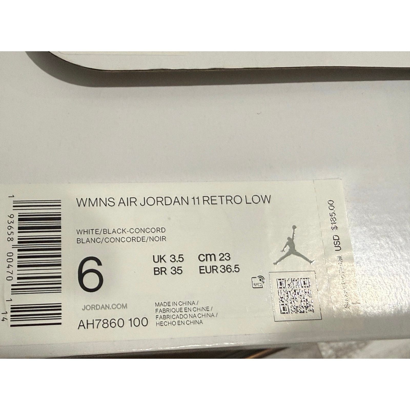 Jordan Brand Jordan 11 Retro Low White Concord Size 4.5m 6w AH7860-199 Size US 6 / IT 36 - 9 Thumbnail