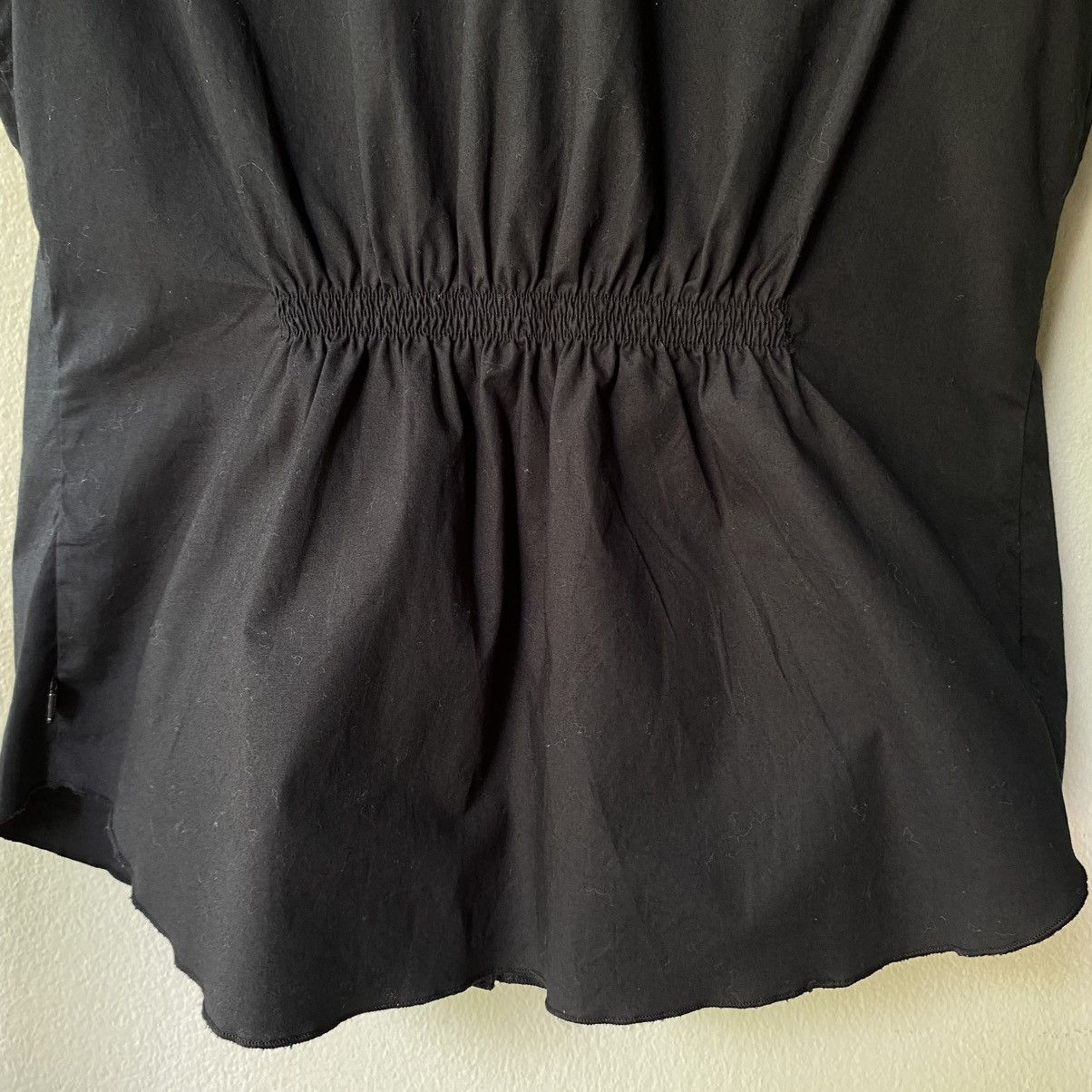 Enrico Coveri ENRICO COVERING Black Puff Sleeve Eyelet Shirt Size M / US 6-8 / IT 42-44 - 6 Thumbnail