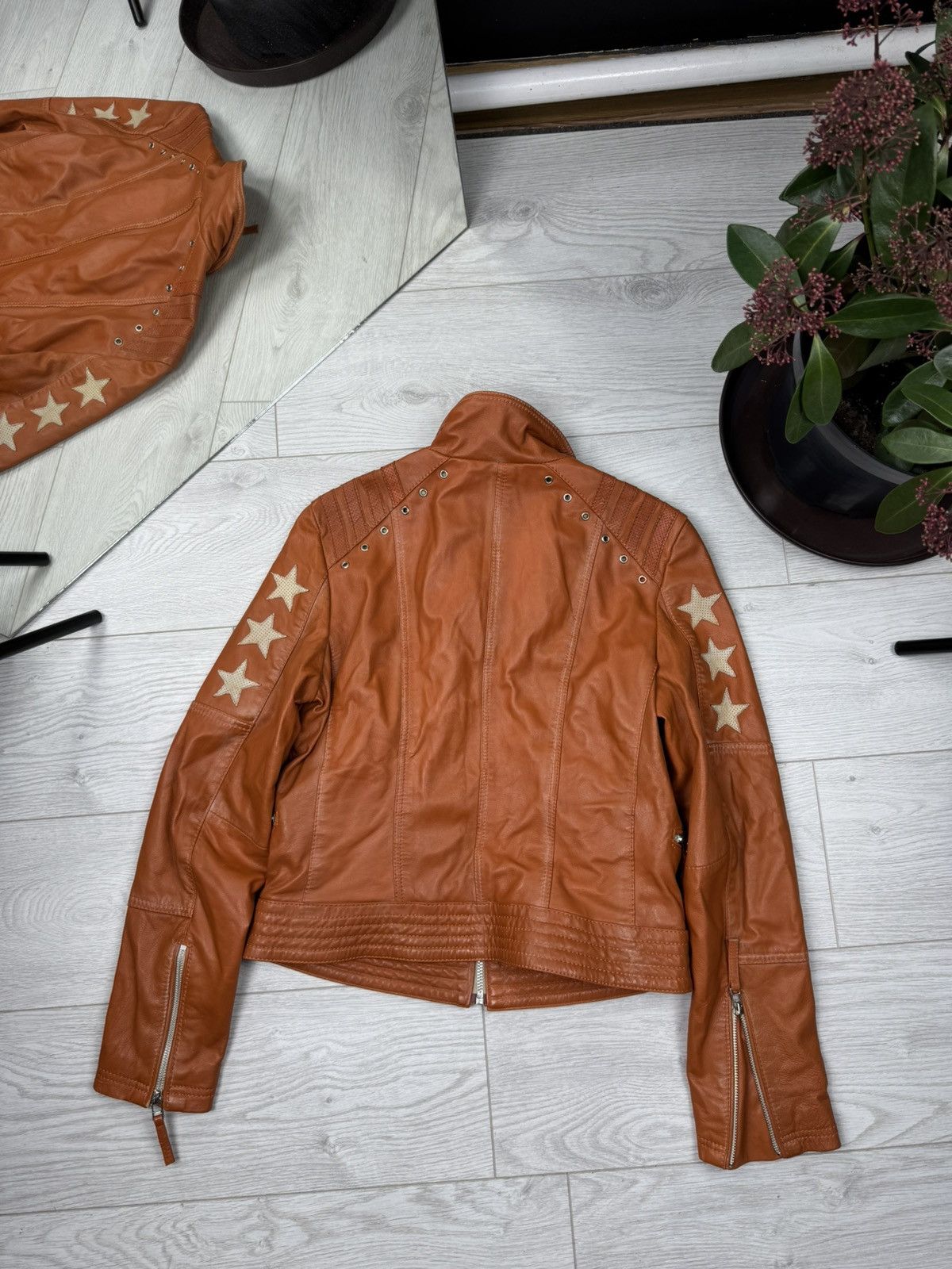 Genuine Leather Vintage Blue Muncie Star Design Leather Jacket Size S / US 4 / IT 40 - 12 Thumbnail