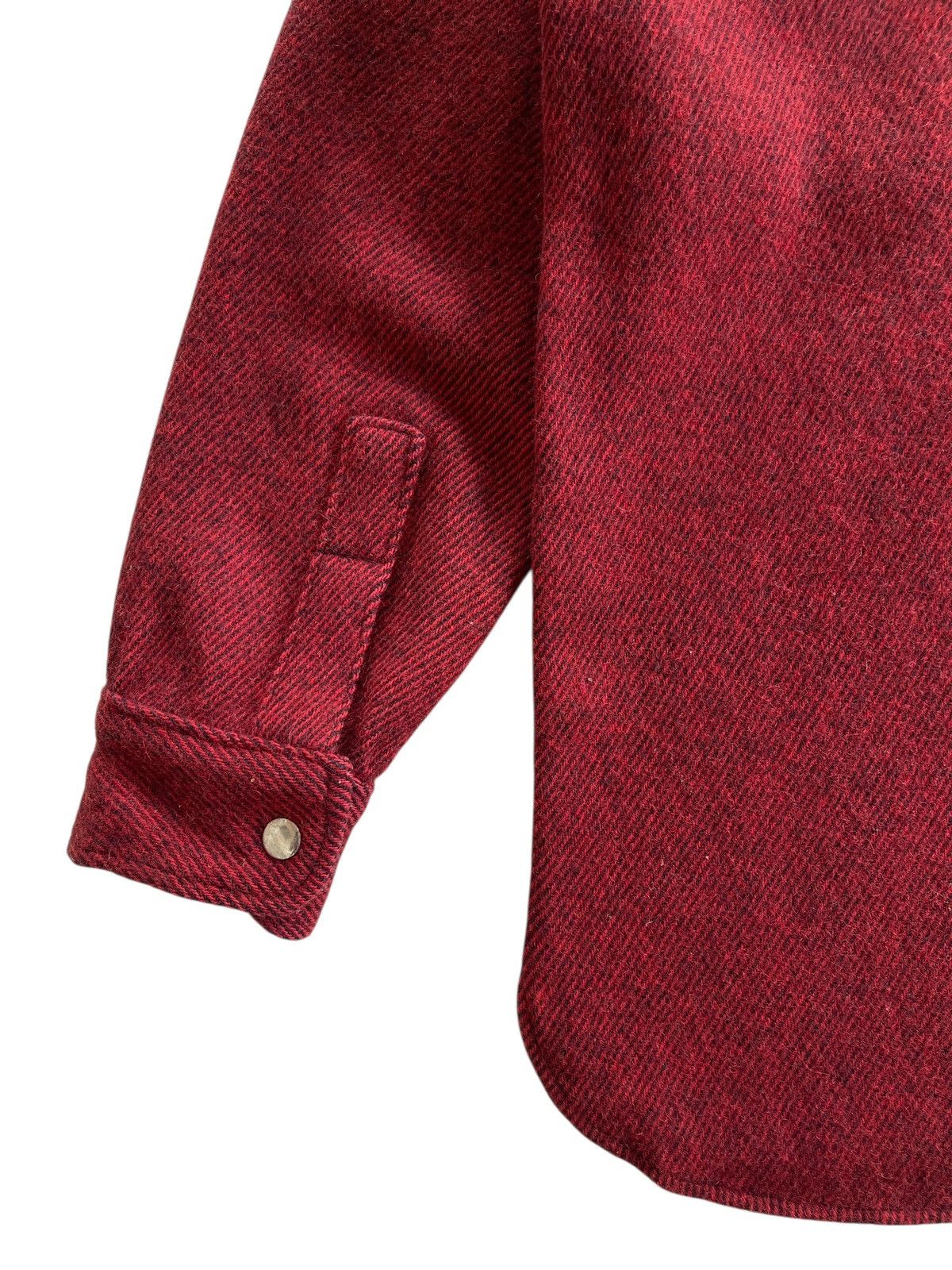Vintage 70s Paul Petzoldt Wool Blend Burgundy Shirt Size US M / EU 48-50 / 2 - 6 Thumbnail