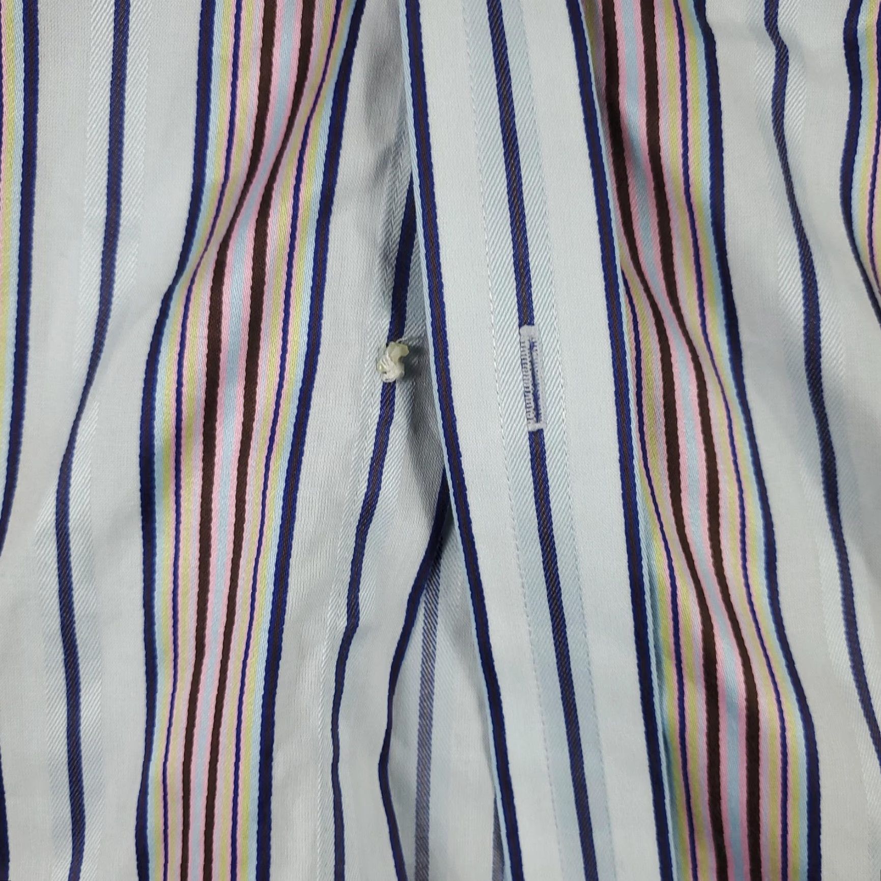 Ted Baker Ted Baker Dress Shirt Mens 17 Large White Striped Spread Cuff Classic Cotton Size 46R - 7 Thumbnail