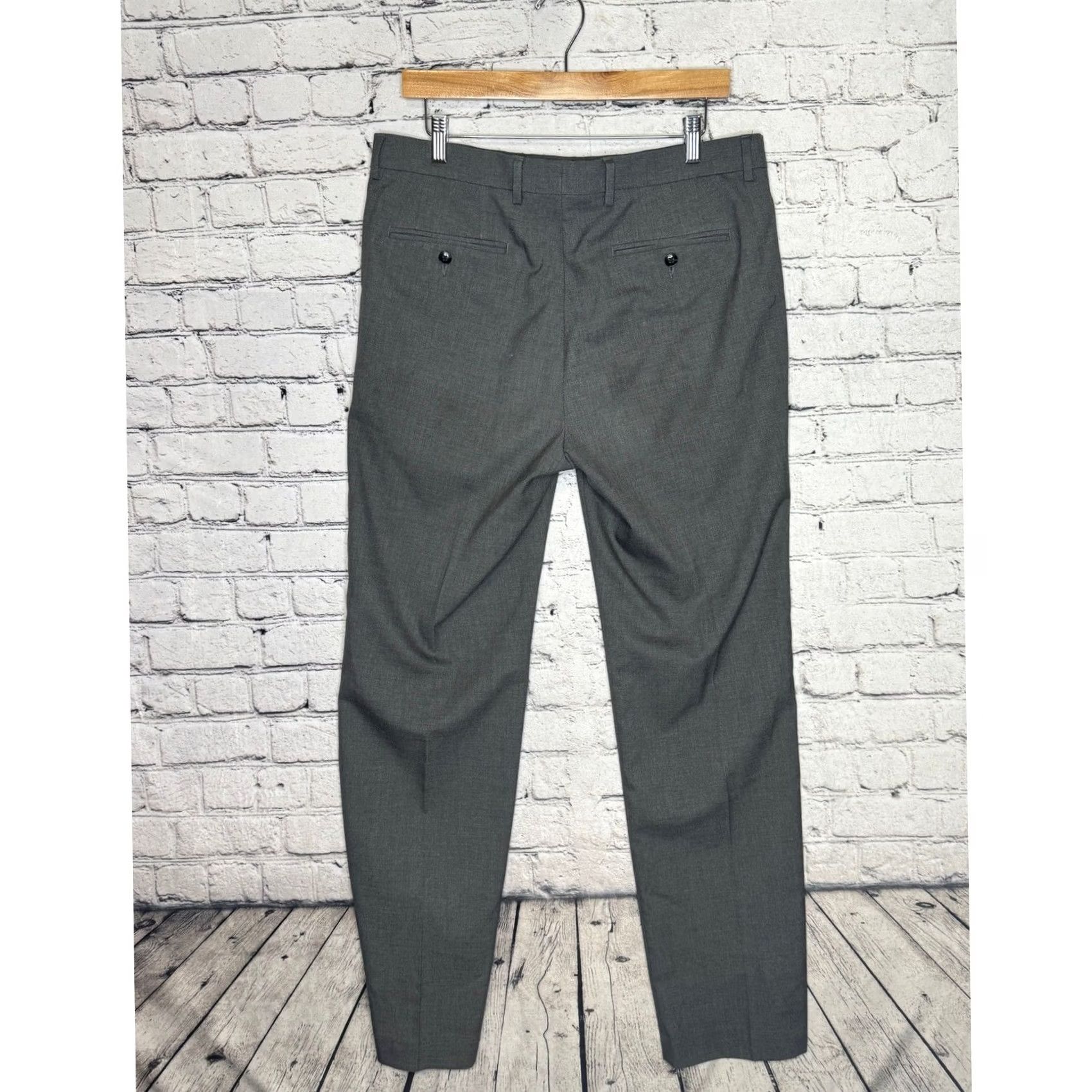 Michael Kors Michael Kors Men Gray Flat Front Dress Pants Slacks Size 34 Size US 34 / EU 50 - 4 Thumbnail