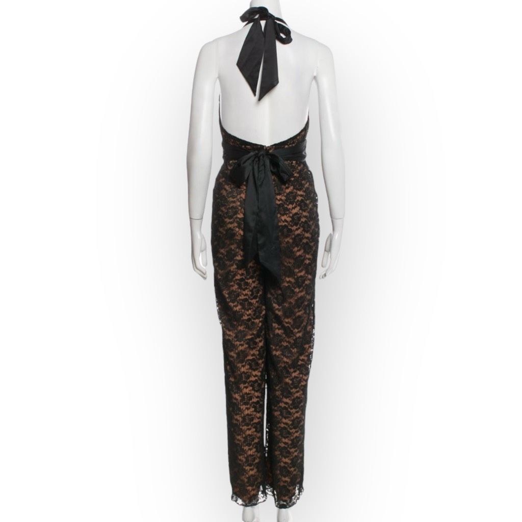 Other MAJORELLE x Revolve Salinas Black Lace Overlay Halter Jumpsu Size 26" / US 2 / IT 38 - 4 Thumbnail