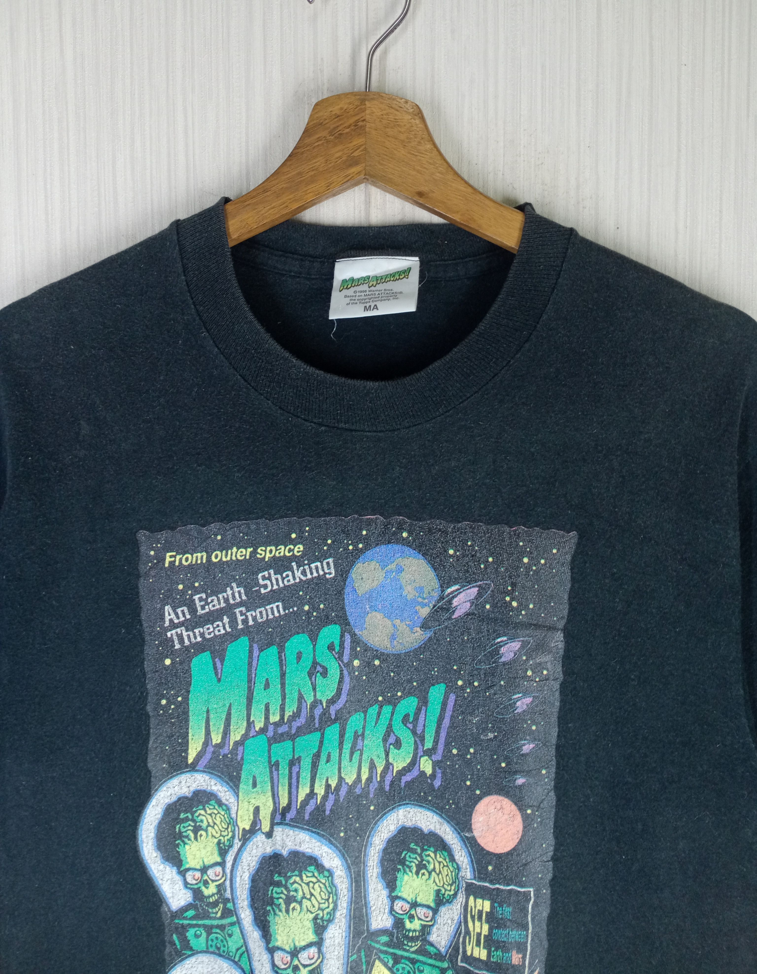 Vintage Rare Vintage 90s Mars Attacks Warner Bros Promo Tshirt Size US M / EU 48-50 / 2 - 6 Thumbnail