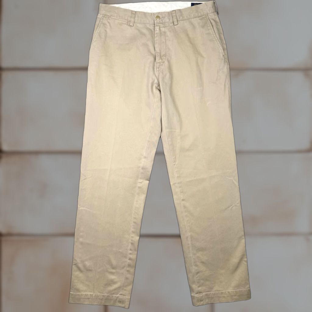 Polo Ralph Lauren VINTAGE Polo Ralph Lauren Pants Men's 34x32 Flat Front Ankle Length Khaki Tan 34 in. Regular Mens Size US S / EU 44-46 / 1 - 1 Thumbnail