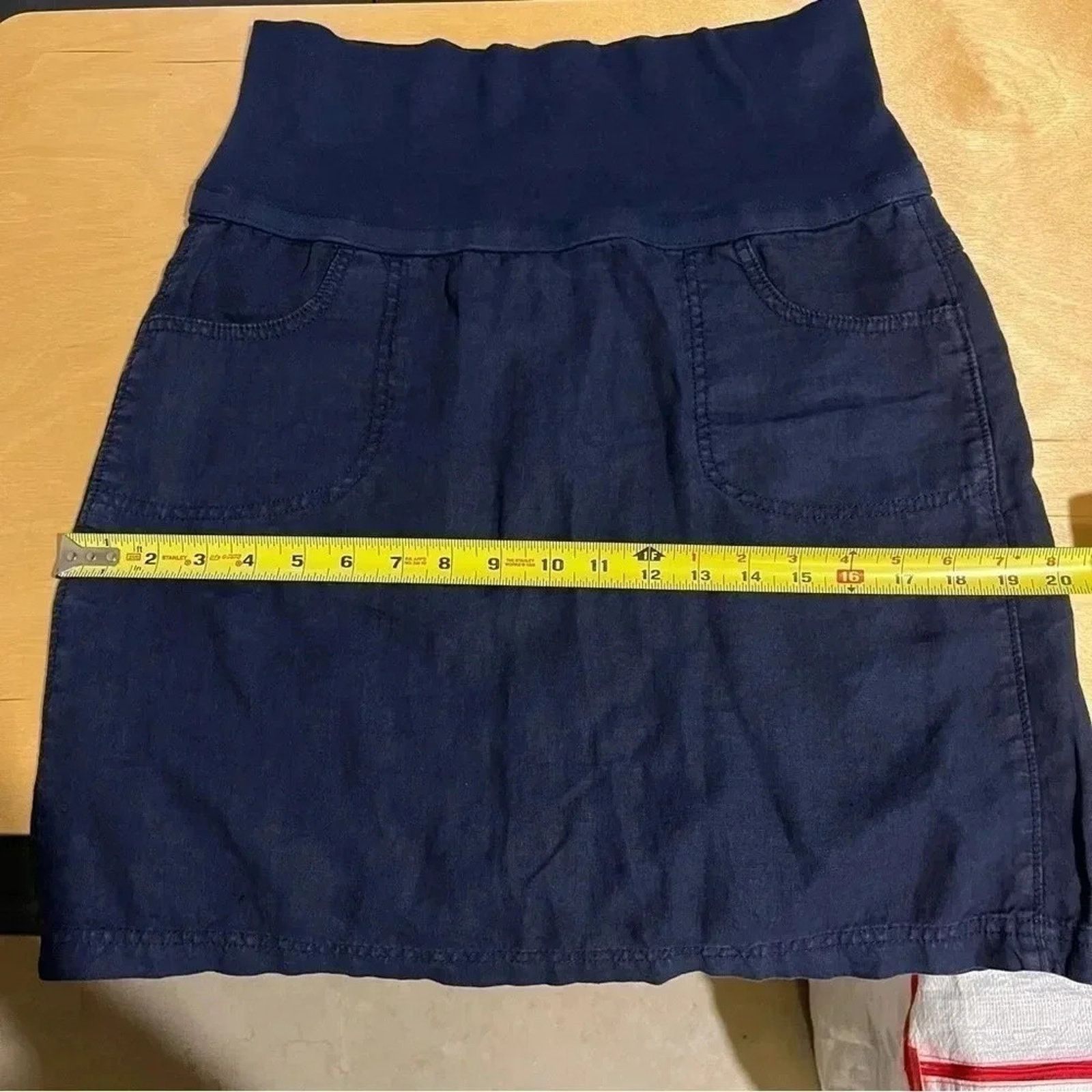 Athleta ATHLETA Lima Linen Skirt Size 6 Navy Blue Casual Size 28" / US 6 / IT 42 - 7 Thumbnail