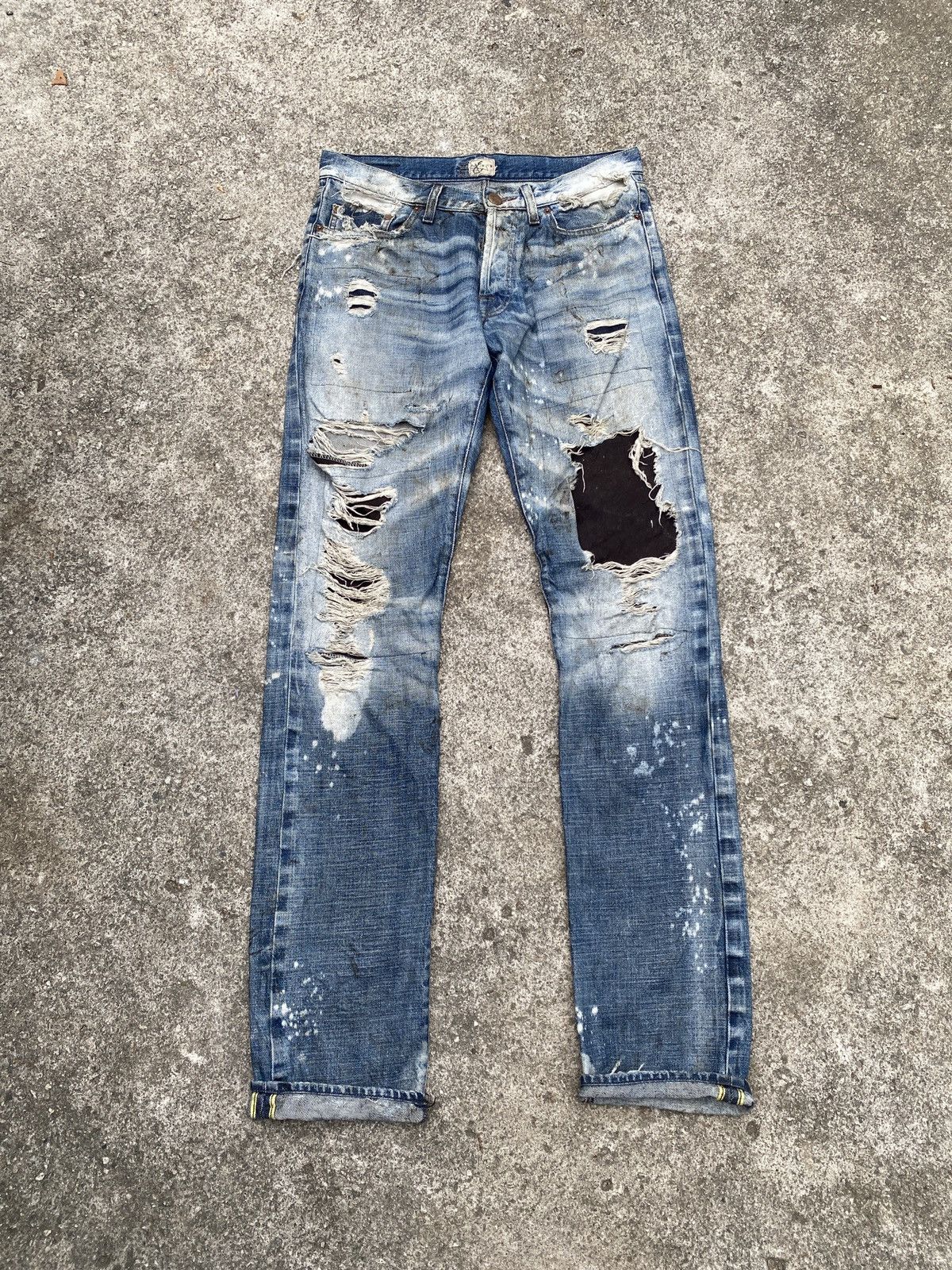 Energie Italy Green Selvedge Distressed Denim