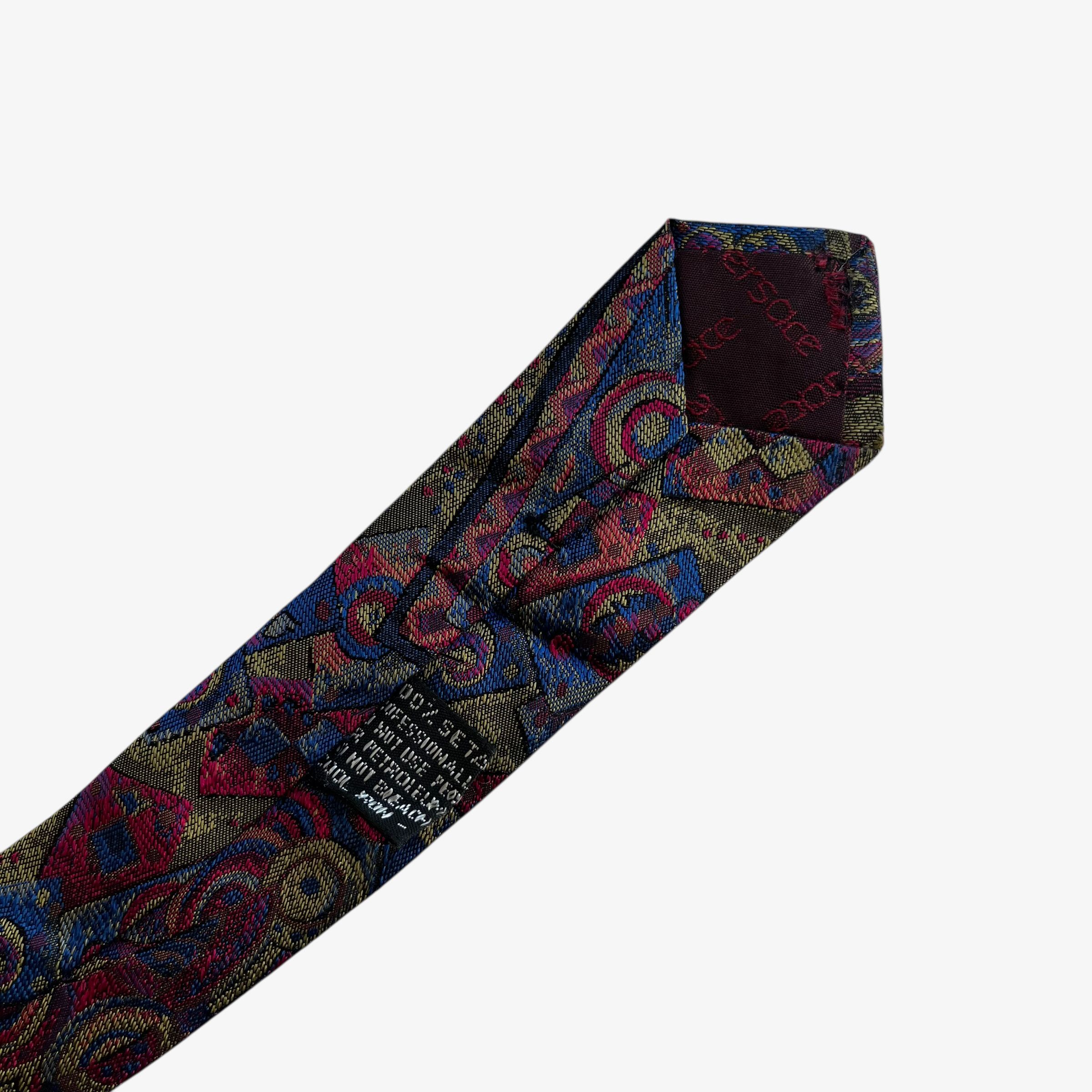 Versace Vintage 80s Gianni Versace Abstract Print Green Silk Tie Size ONE SIZE - 4 Thumbnail