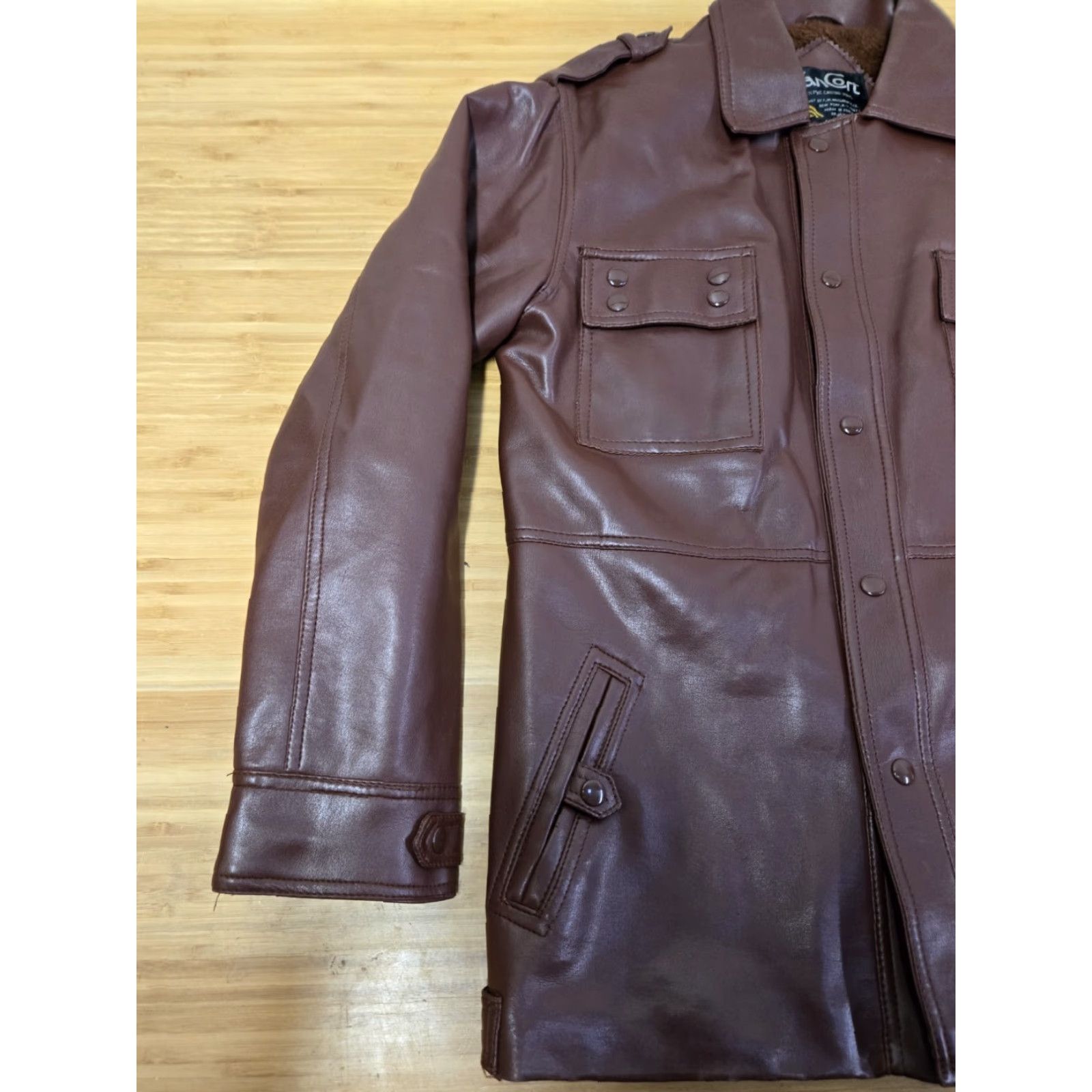 Vintage VINTAGE VanCort Men’s Jacket S Brown Faux Leather Button Up Jacket Mens Small Brown Faux Leather Button Up Size US S / EU 44-46 / 1 - 4 Thumbnail