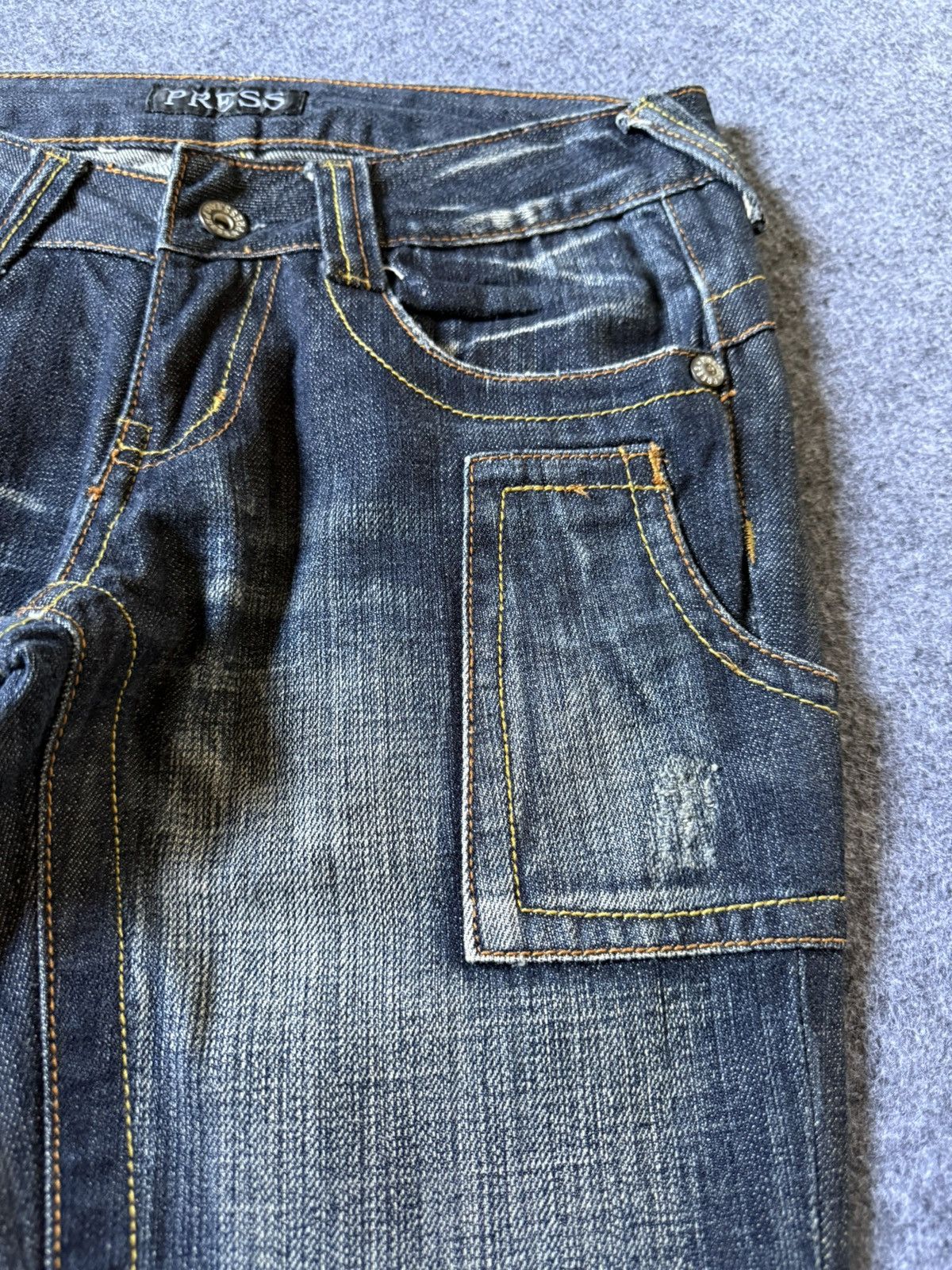 If Six Was Nine Press Japan Embroidered Tribal Paneled Spiral Flared Jeans Size US 27 - 13 Thumbnail
