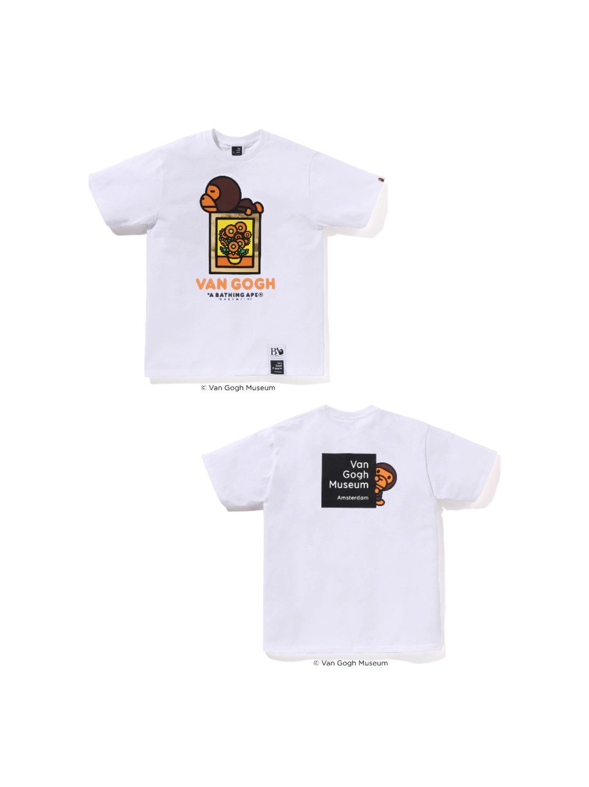 Bape BAPE x Van Gogh Museum Baby Milo Tee White Size US M / EU 48-50 / 2 - 1 Thumbnail